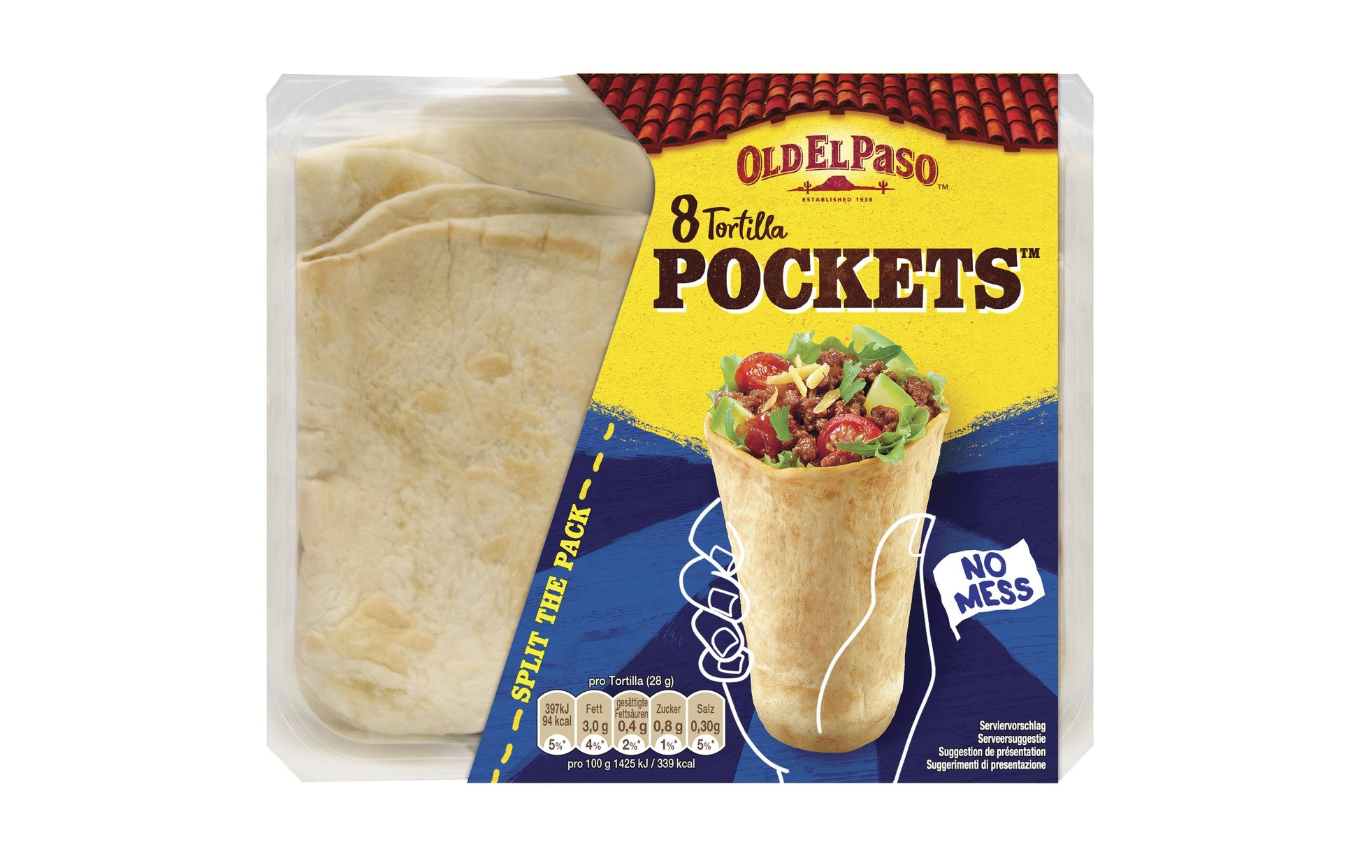 Old El Paso Tortilla Pockets – weich, vegan – 8 Stück