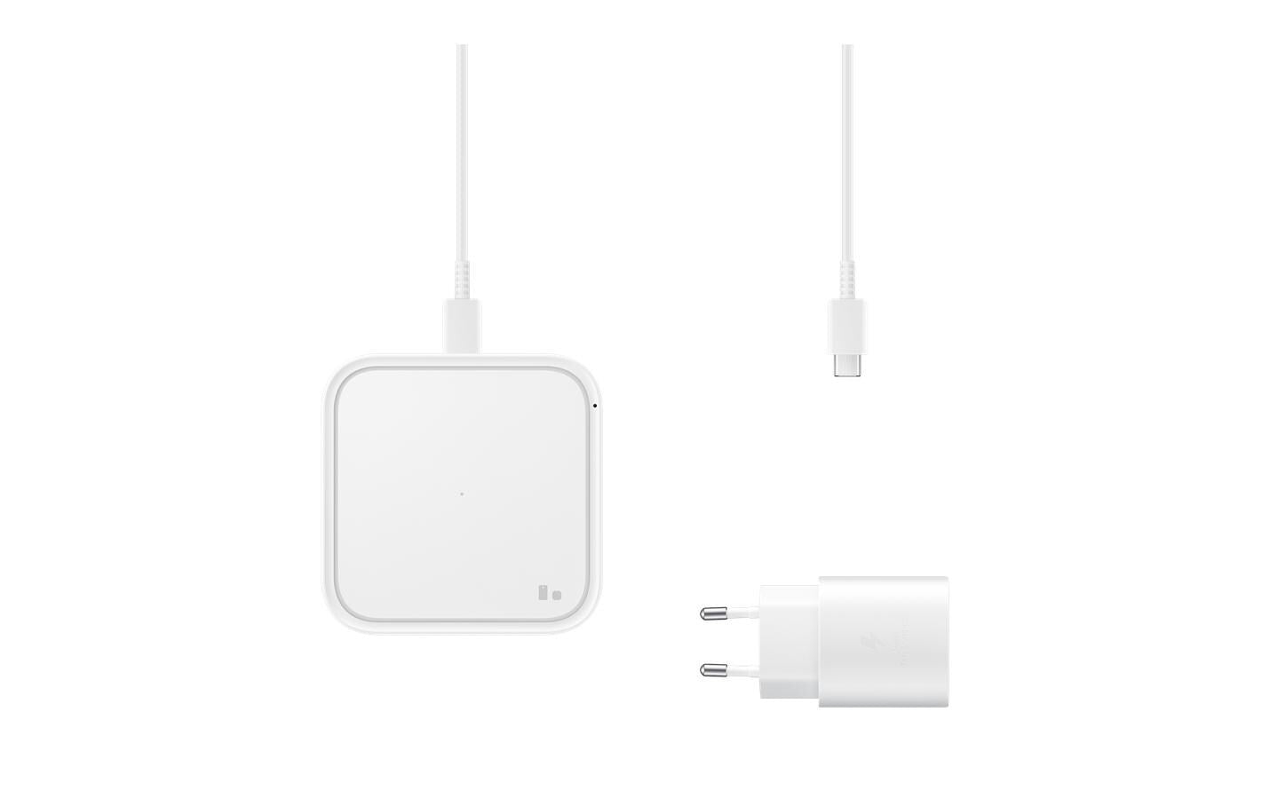 Samsung EP-P2400 Kabelloses Ladegerät – Qi – für Qi-kompatible Smartphones, Galaxy Buds – Weiss