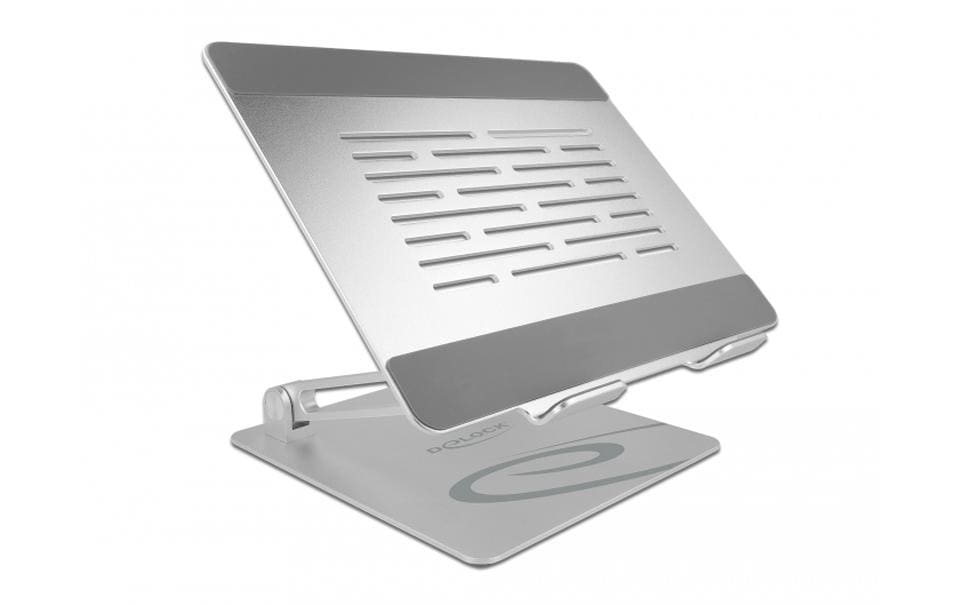 DeLOCK Laptop-Ständer – bis 15,6", höhenverstellbar, zusammenklappbar – Aluminium