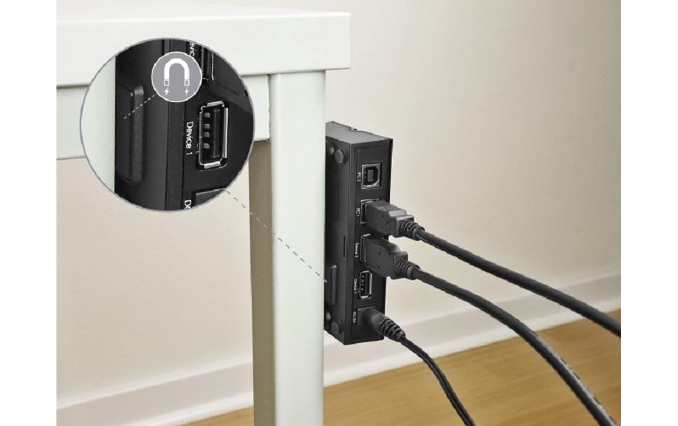 DeLOCK USB-Switch – USB-A auf USB-B – USB 2.0 (480 Mbit/s) – Tasten, LED – Schwarz