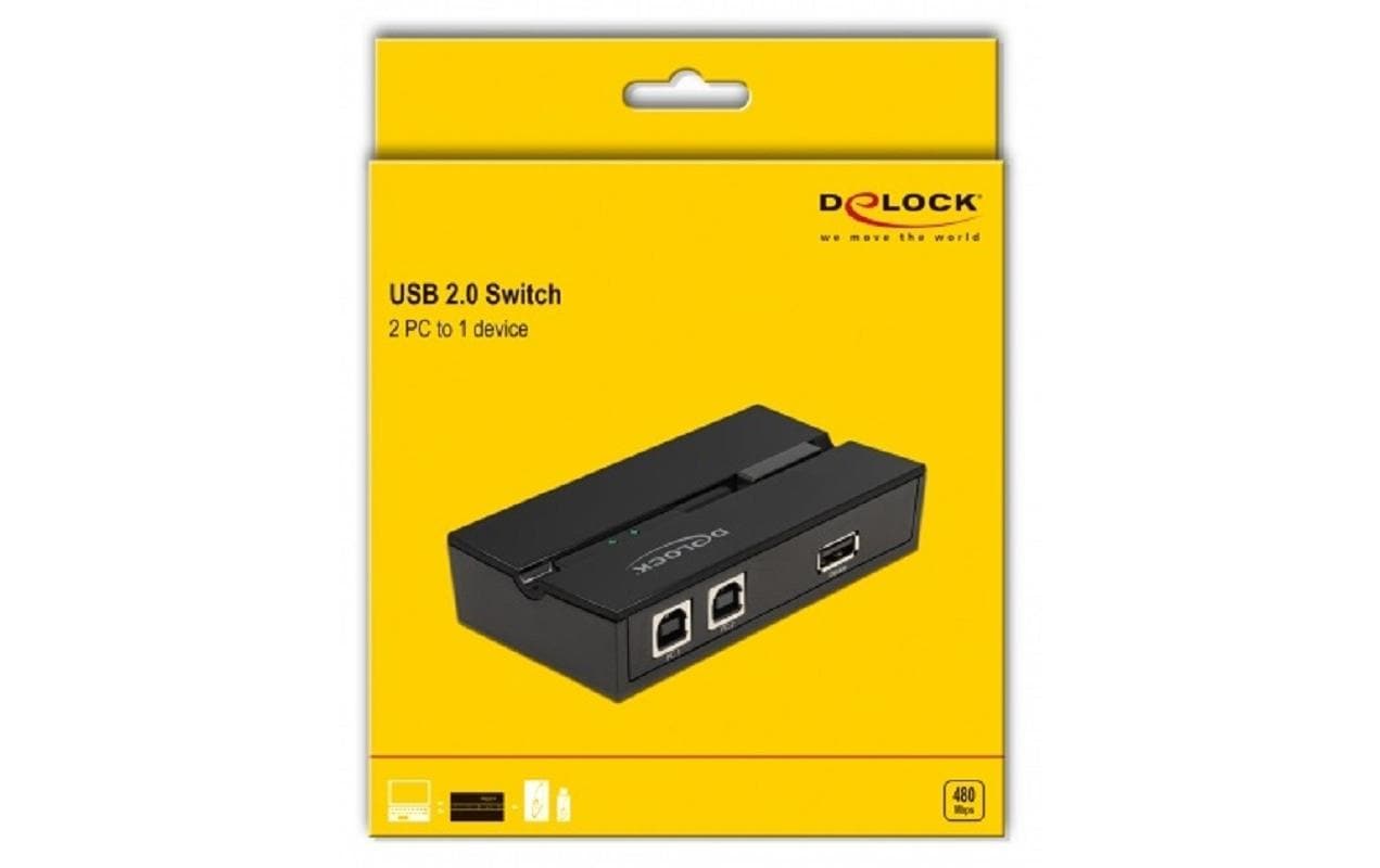DeLOCK 11491 USB-Hub – USB-A, 3× USB 2.0, für 2 PCs