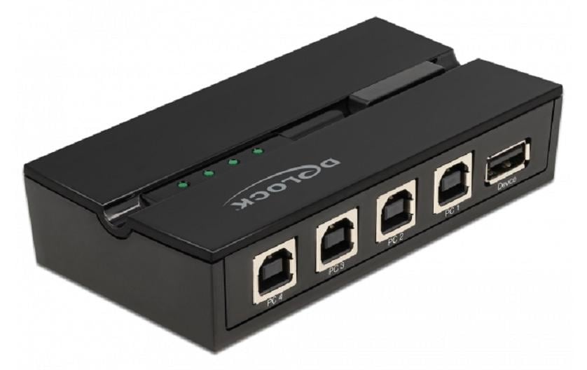 DeLOCK USB-Switch – USB-A auf USB-B – USB 2.0 (480 Mbit/s) – Tasten, LED – Schwarz