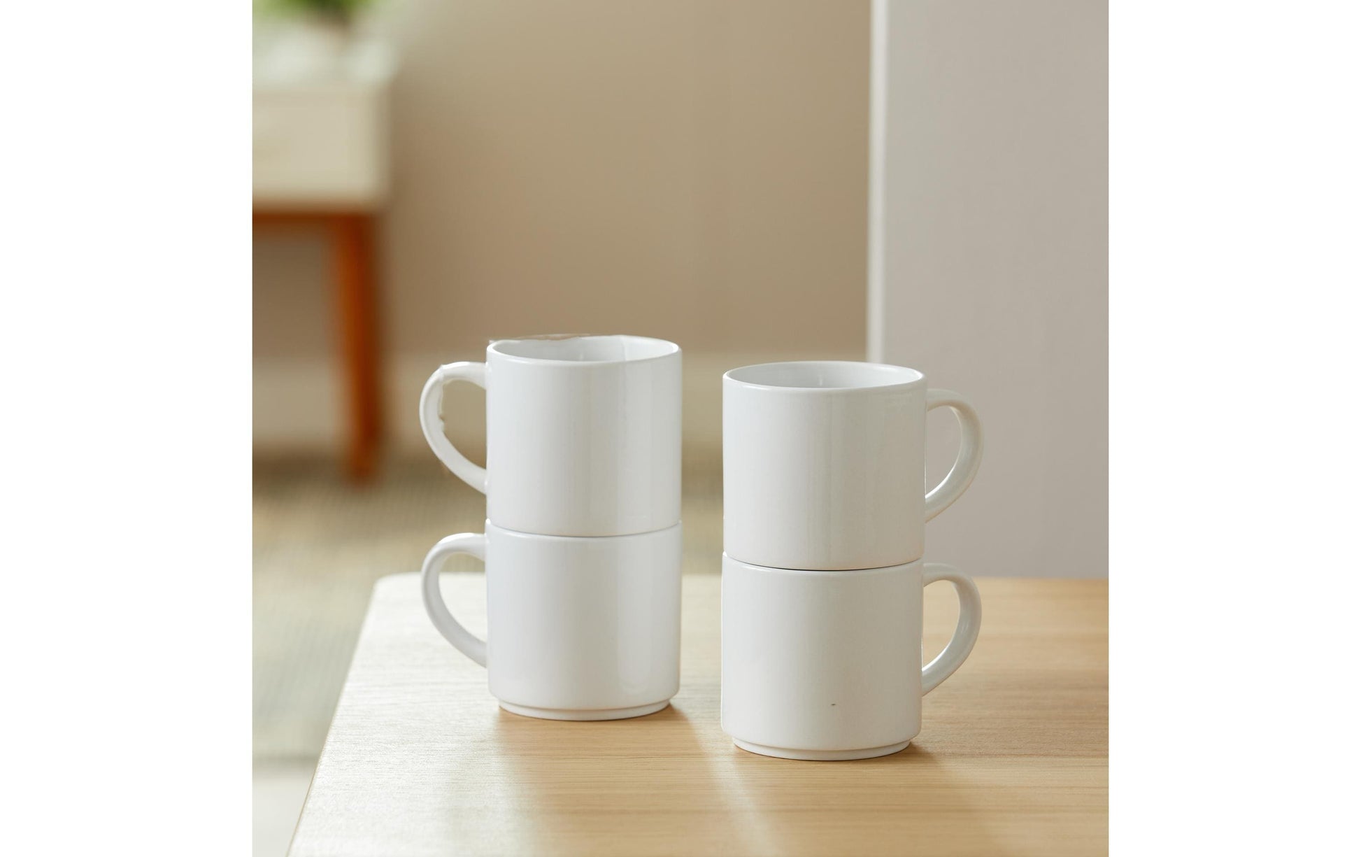 Cricut Tasse – 4er Set, 300 ml, Porzellan, Weiss, spülmaschinenfest, mikrowellengeeignet, für Sublimation