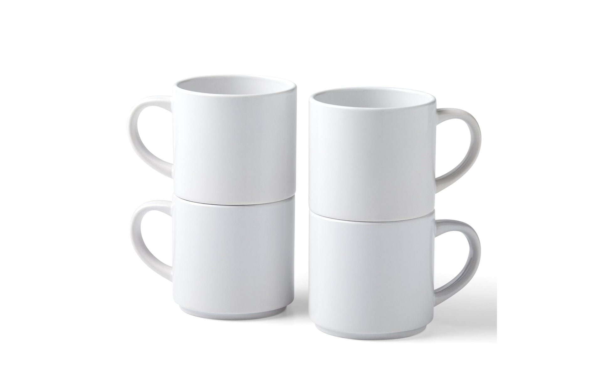 Cricut Tasse – 4er Set, 300 ml, Porzellan, Weiss, spülmaschinenfest, mikrowellengeeignet, für Sublimation