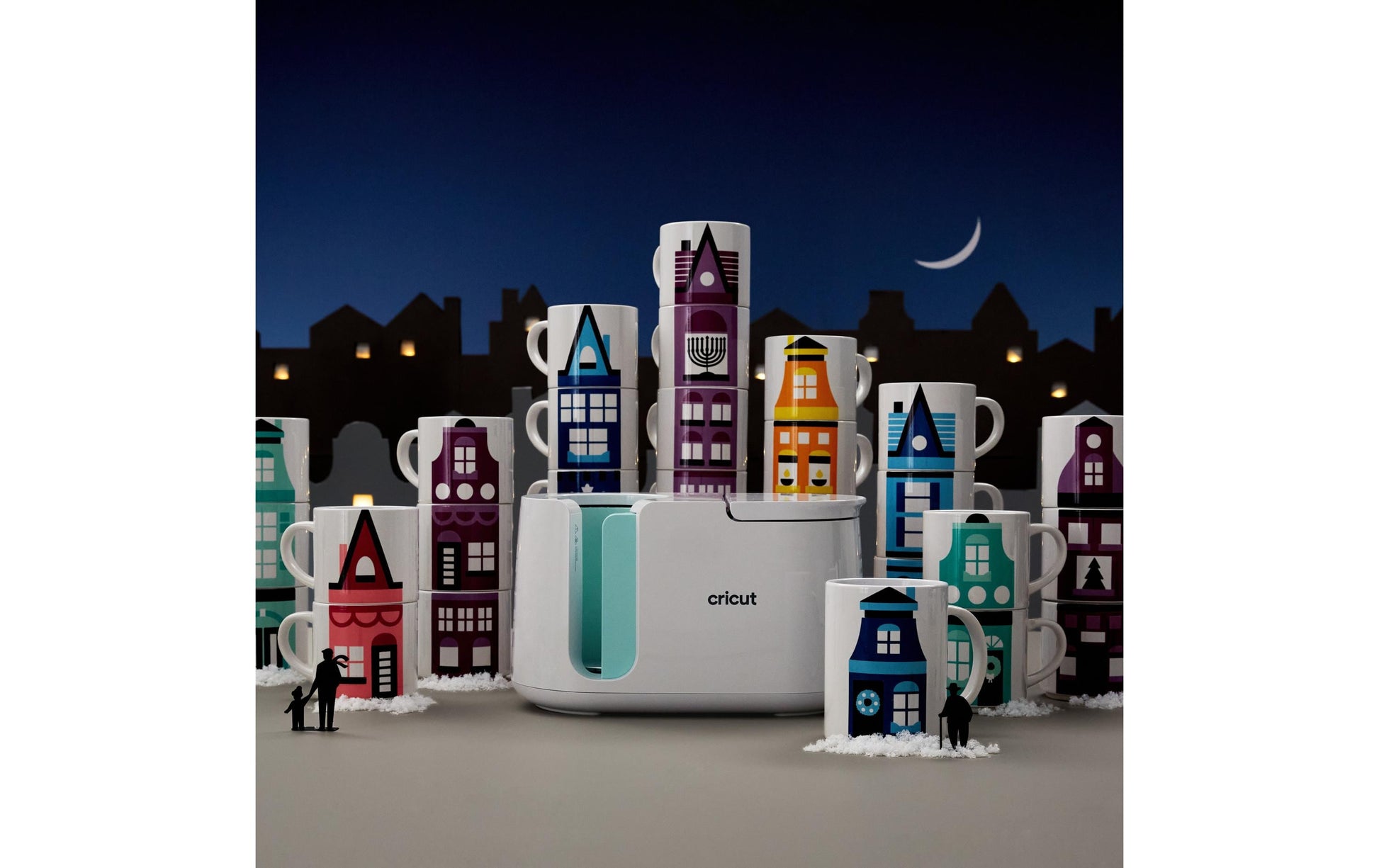 Cricut Tasse – 4er Set, 300 ml, Porzellan, Weiss, spülmaschinenfest, mikrowellengeeignet, für Sublimation