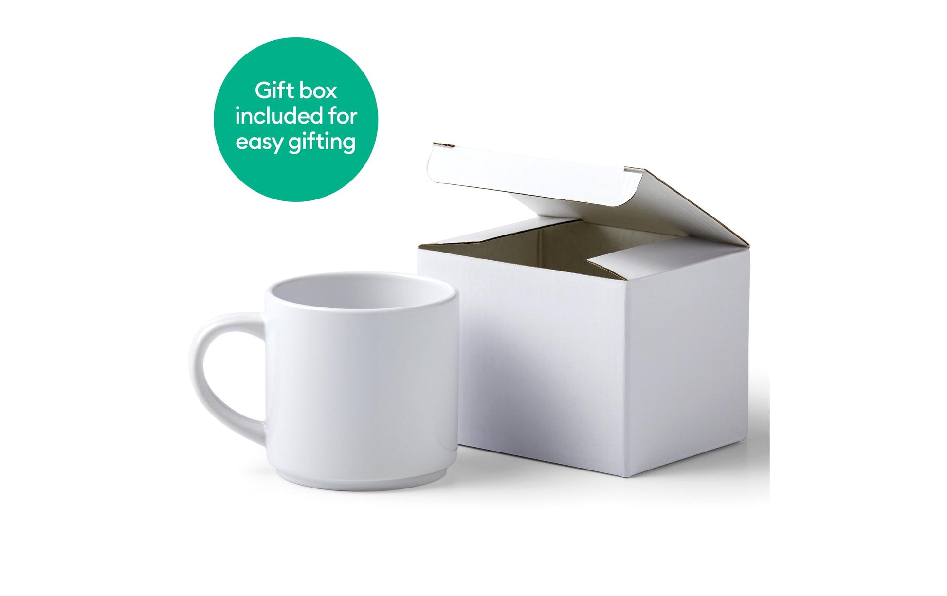 Cricut Tasse – 4er Set, 300 ml, Porzellan, Weiss, spülmaschinenfest, mikrowellengeeignet, für Sublimation