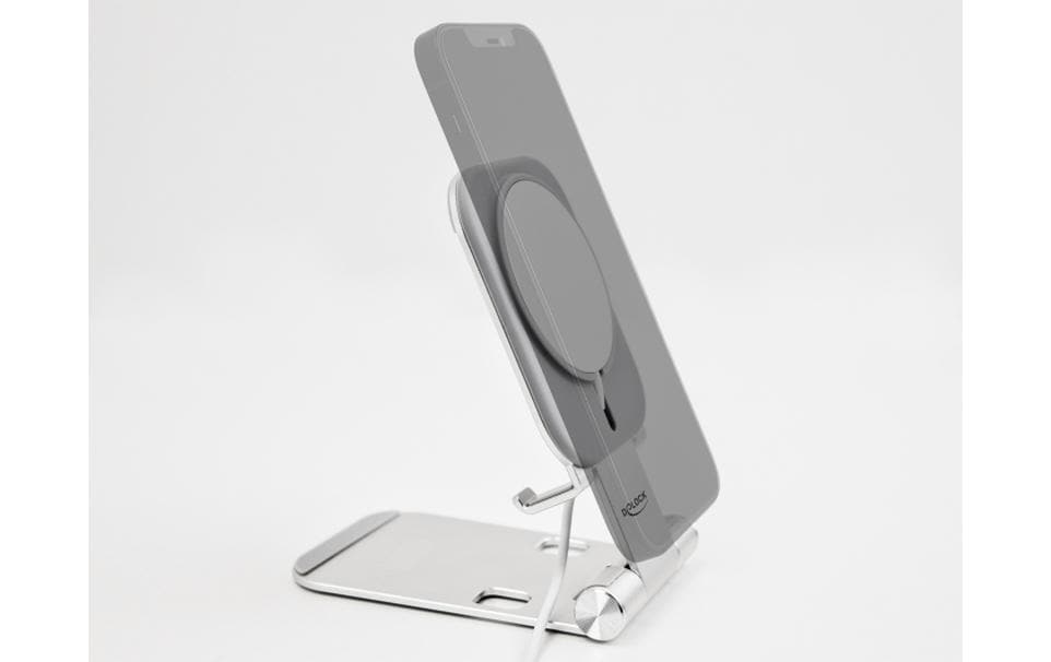 DeLOCK Tischständer, faltbar, für MagSafe – Silber, Aluminium