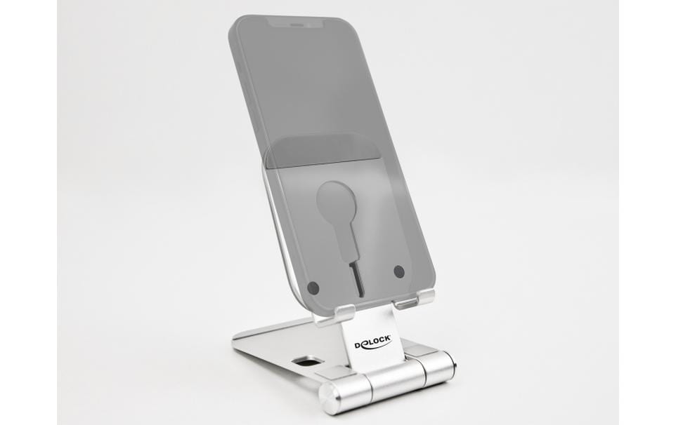 DeLOCK Tischständer, faltbar, für MagSafe – Silber, Aluminium