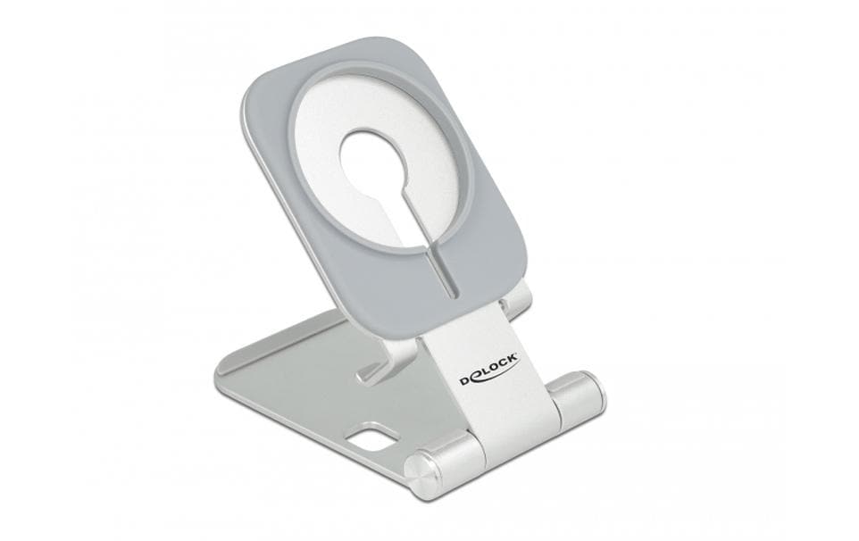 DeLOCK Tischständer, faltbar, für MagSafe – Silber, Aluminium