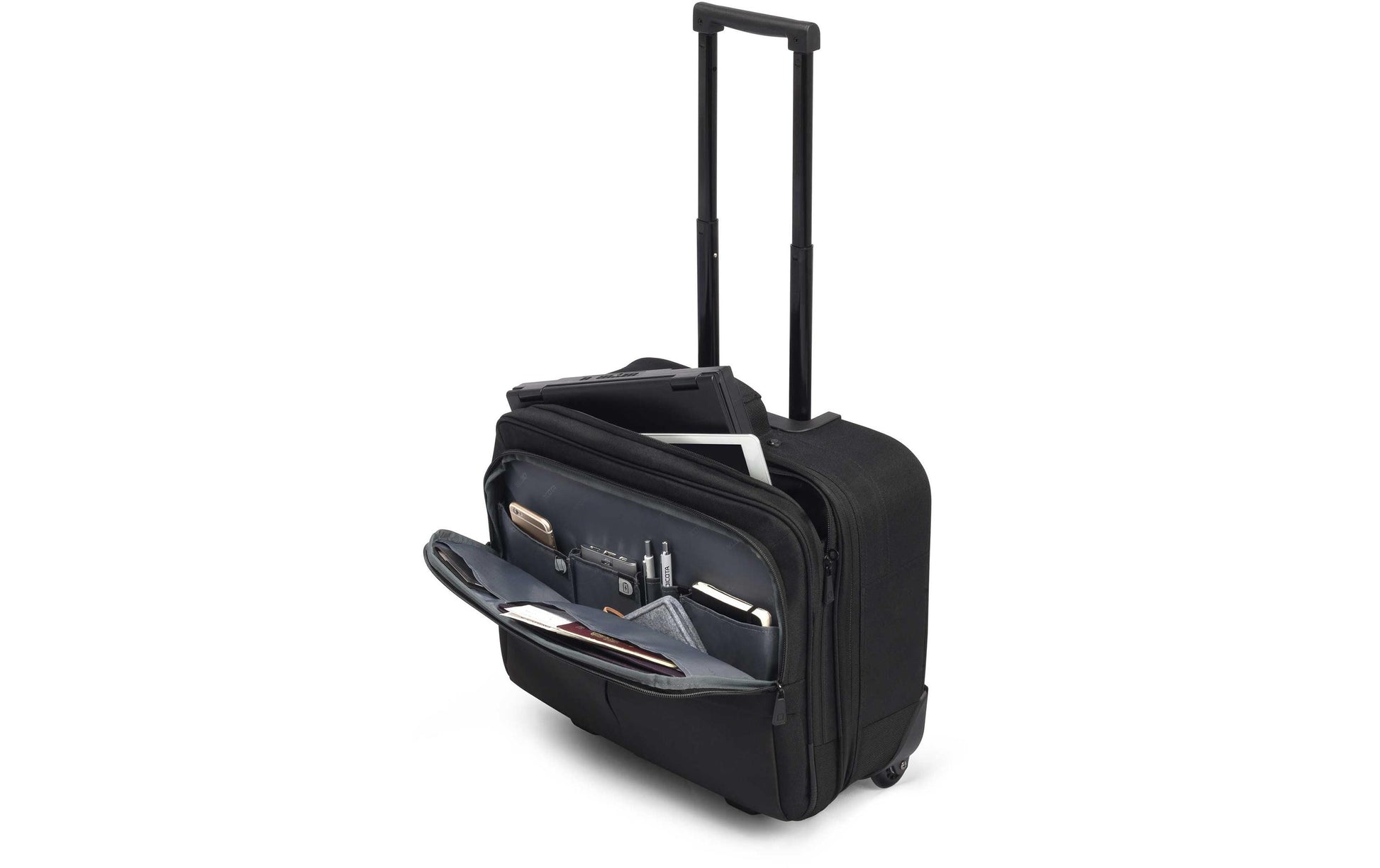 DICOTA Notebook-Tasche für Notebooks bis 15,6" – mit 2 Rollen, verschliessbar – Schwarz