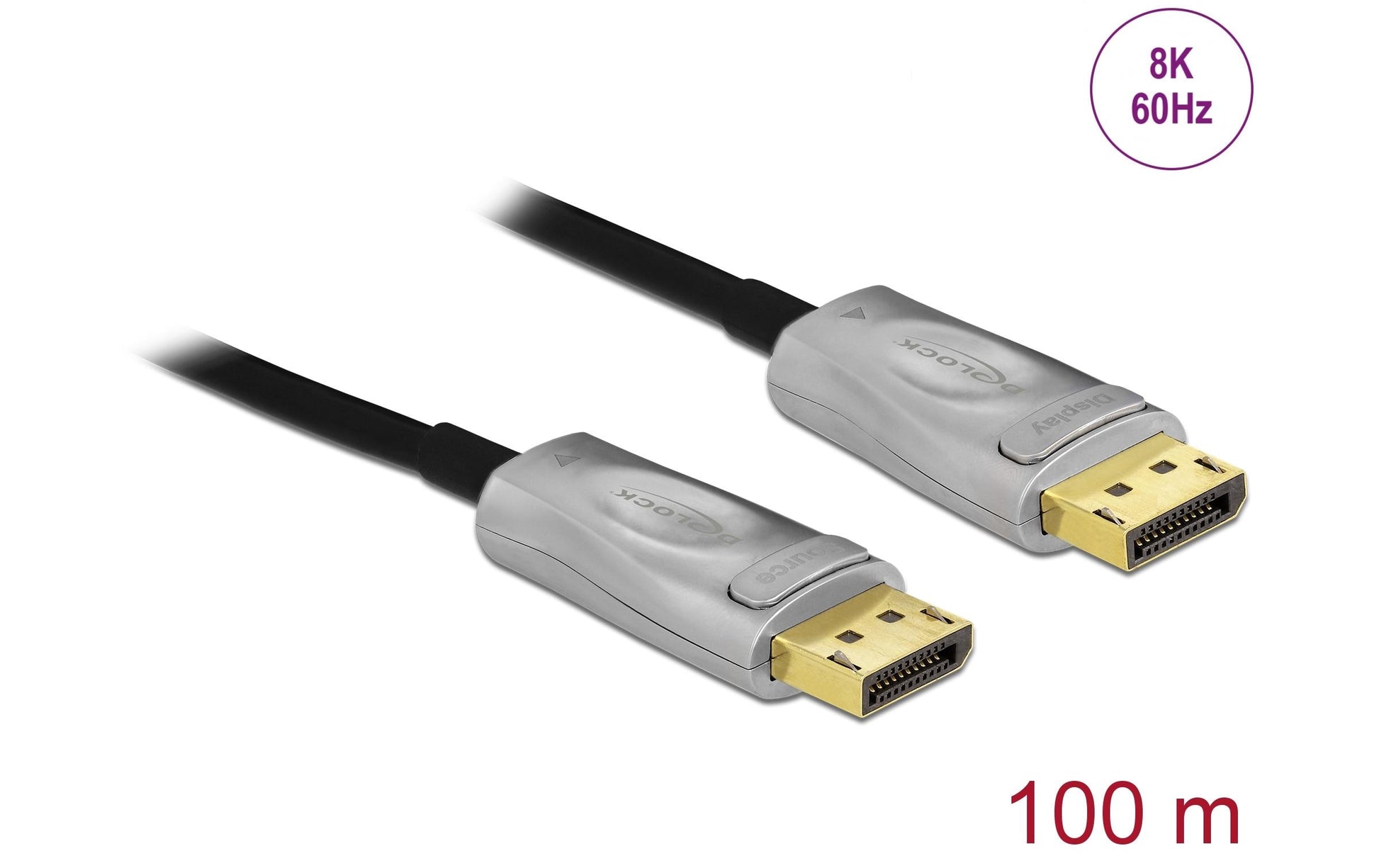 DeLOCK DisplayPort-DisplayPort-Kabel – 100 m, DisplayPort 1.4, schwarz