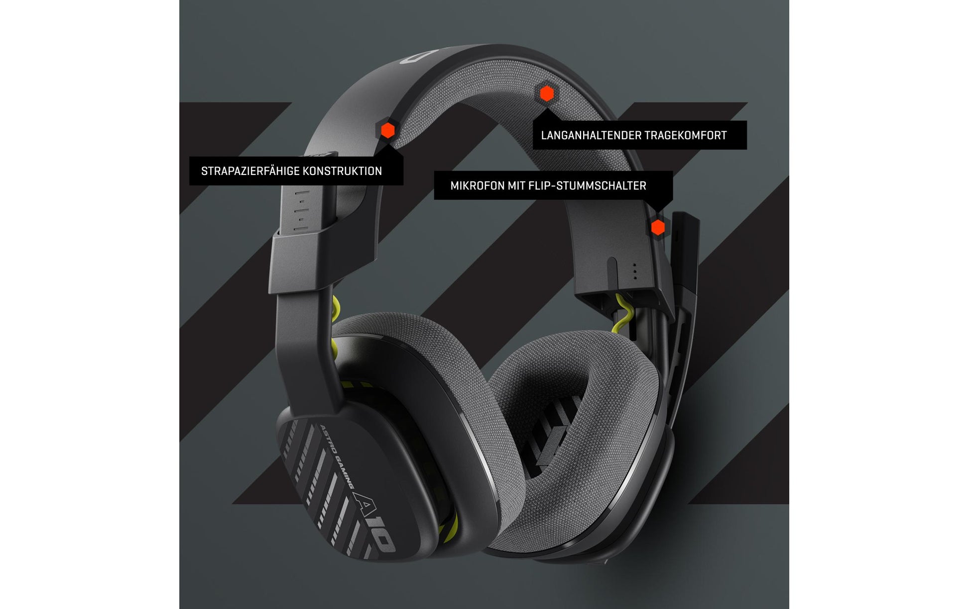 ASTRO Gaming A10 – Over-Ear Gaming-Headset – Flip-to-Mute Boom-Mikrofon, 32 mm Treiber – Schwarz – für PS