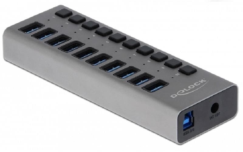 DeLOCK 63670 USB-Hub – 10× USB-A, für Windows/Mac/Linux