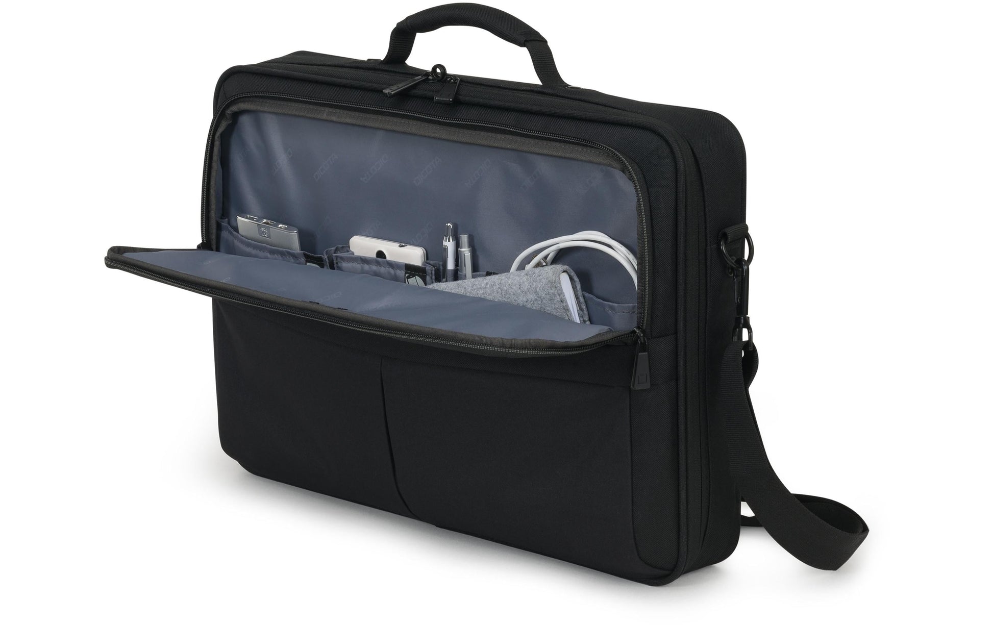 DICOTA Notebook-Tasche bis 14,1" – Abnehmbarer Schultergurt, Aus Recycelten Materialien – Schwarz