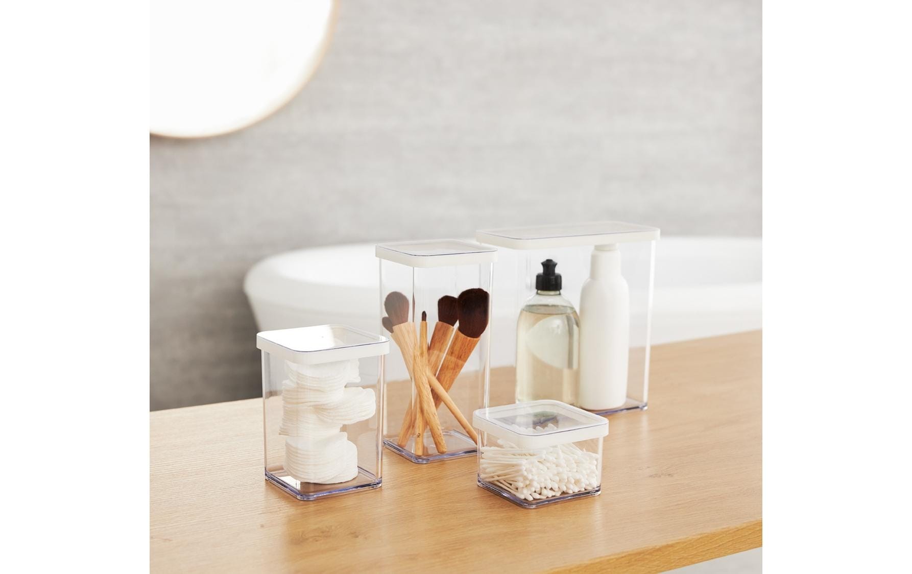 Rotho Vorratsdose Loft – 0,5 l – rechteckig – Kunststoff – transparent – 10 × 7 × 10 cm