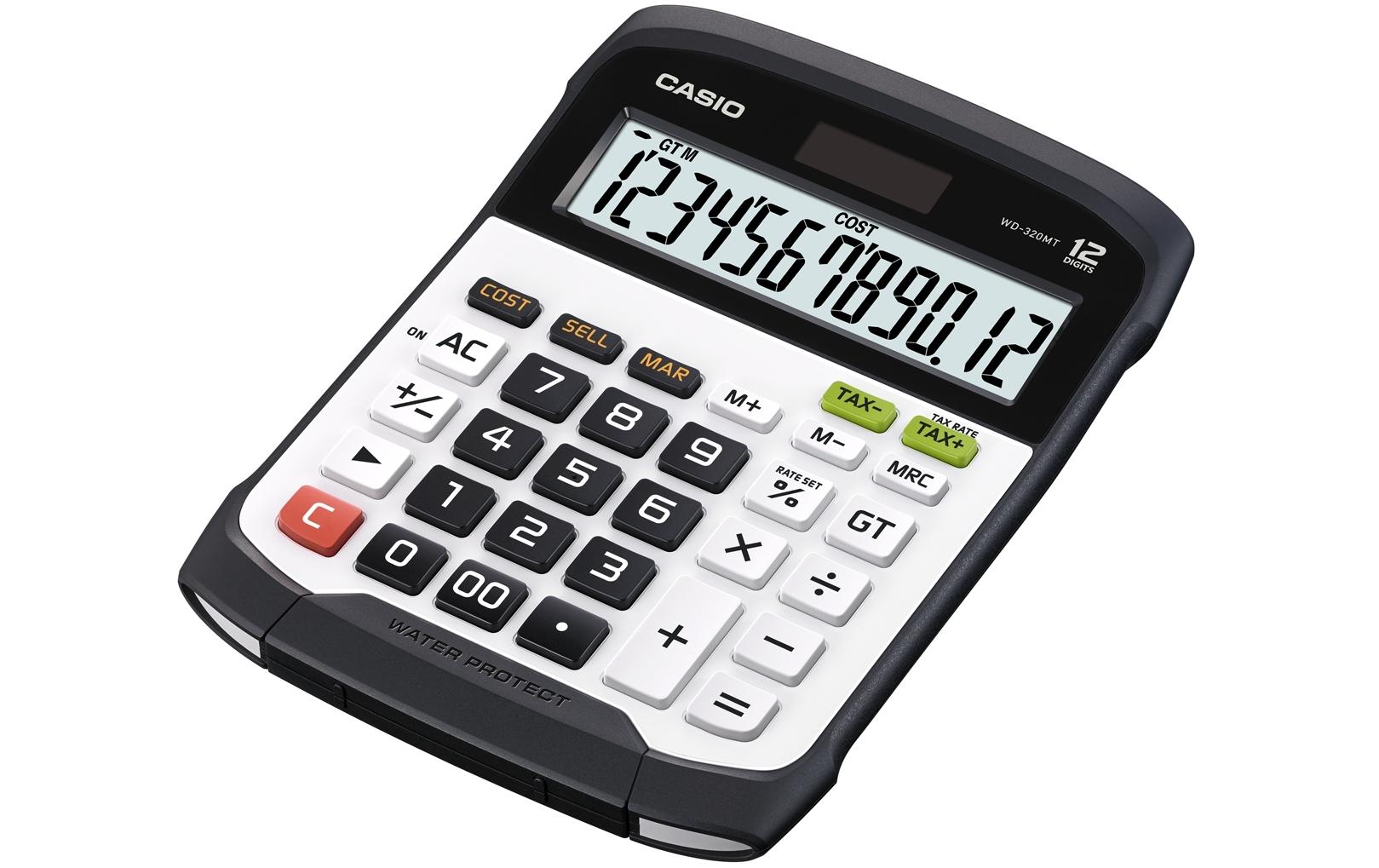 Casio Finanzrechner WD-320MT – 12-stellig – Solar/Batterie – Schwarz/Weiss
