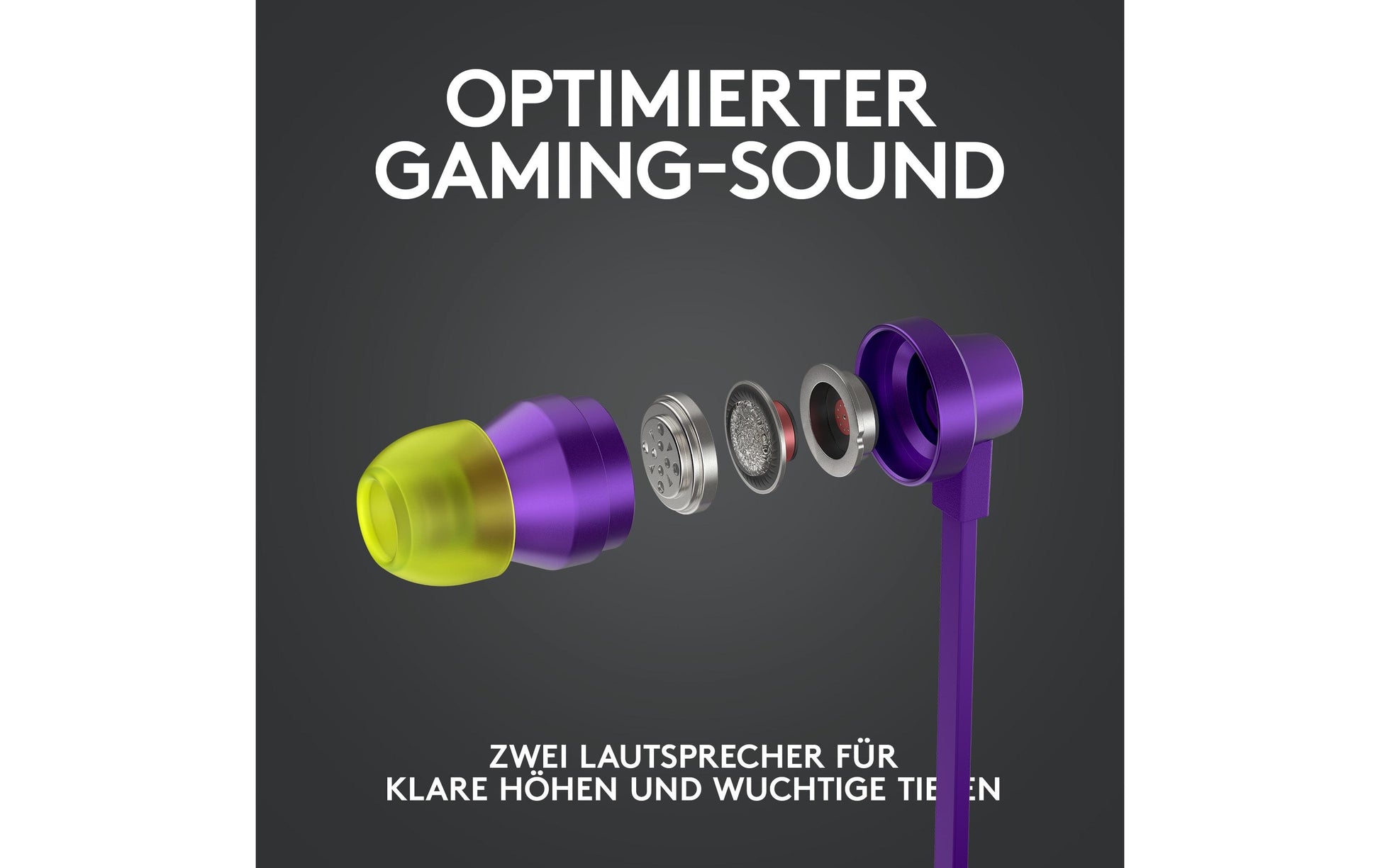 Logitech G G333 Gaming-Headset – In-Ear, Stereo, Kabelgebunden, 3,5 mm Klinke, Violett
