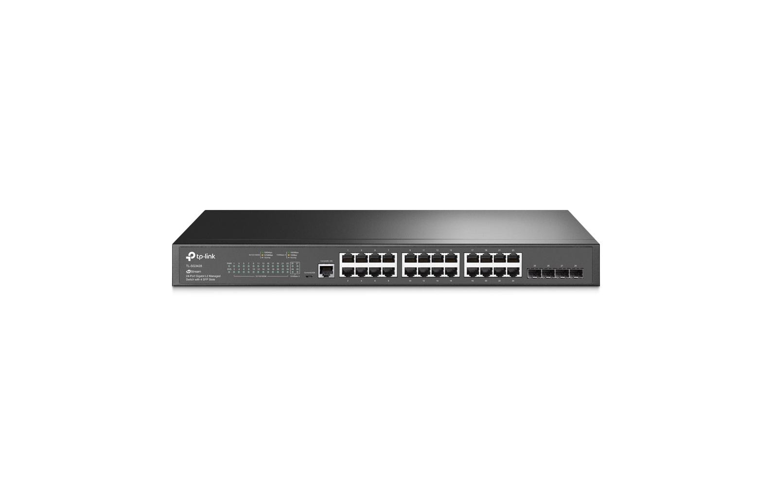 TP-Link SG3428 – Verwalteter L2/L3 Switch – 24× 1G, 4× SFP, 19", 1U