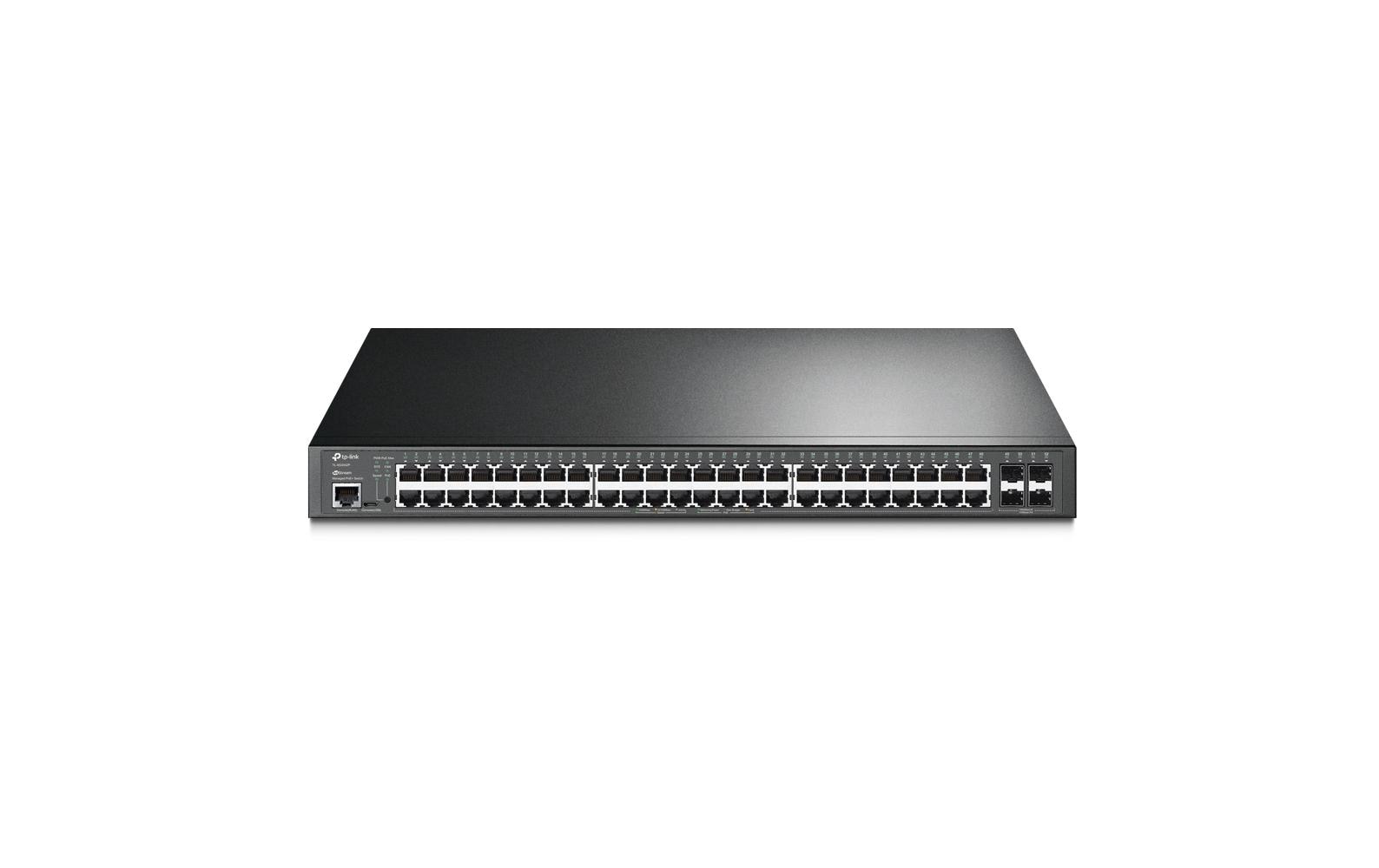 TP-Link SG3452P – Managed Switch – 48×GbE, 4×SFP, L2/L3, PoE+ 384 W, 1U