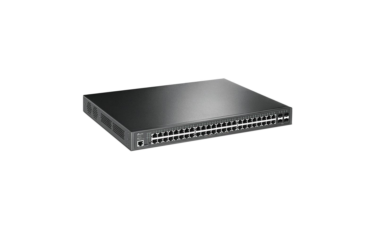 TP-Link SG3452P – Managed Switch – 48×GbE, 4×SFP, L2/L3, PoE+ 384 W, 1U
