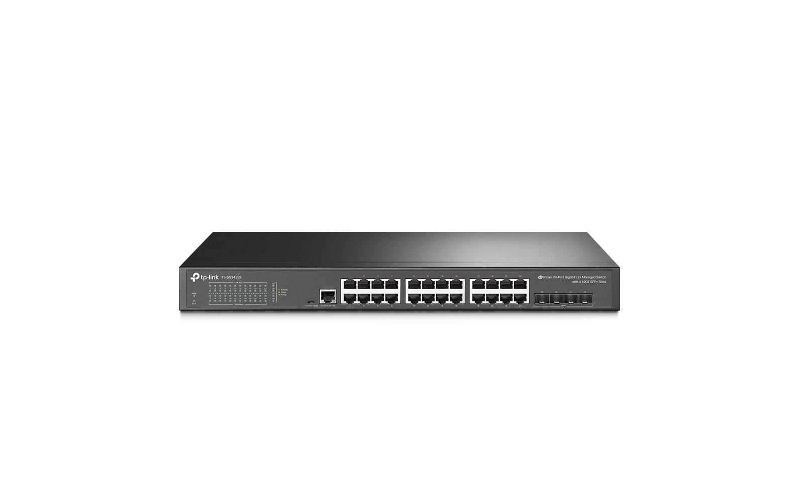 TP-Link SG3428X – Managed Switch – 24×GbE, 4×SFP+, L2+/L3, 1U