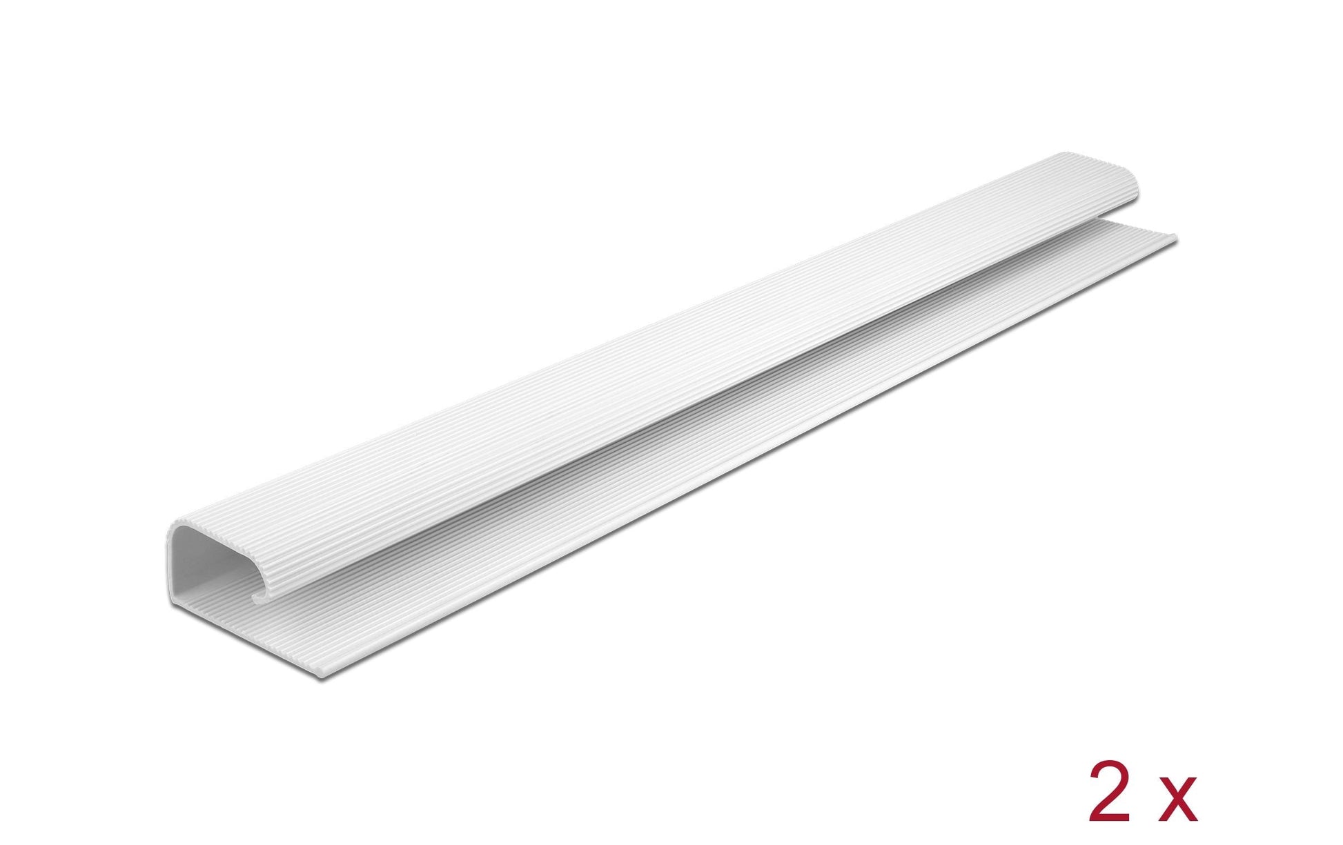 DeLOCK Untertisch-Kabelwanne – 400×57×25 mm – PVC – Weiss, 2 Stk.
