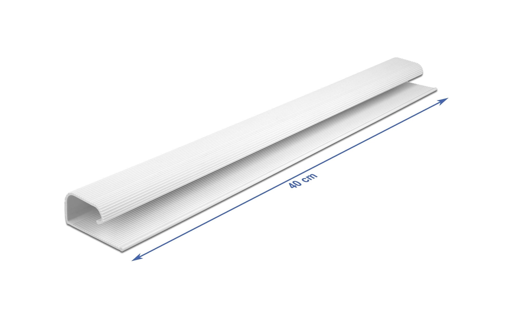DeLOCK Untertisch-Kabelwanne – 400×57×25 mm – PVC – Weiss, 2 Stk.