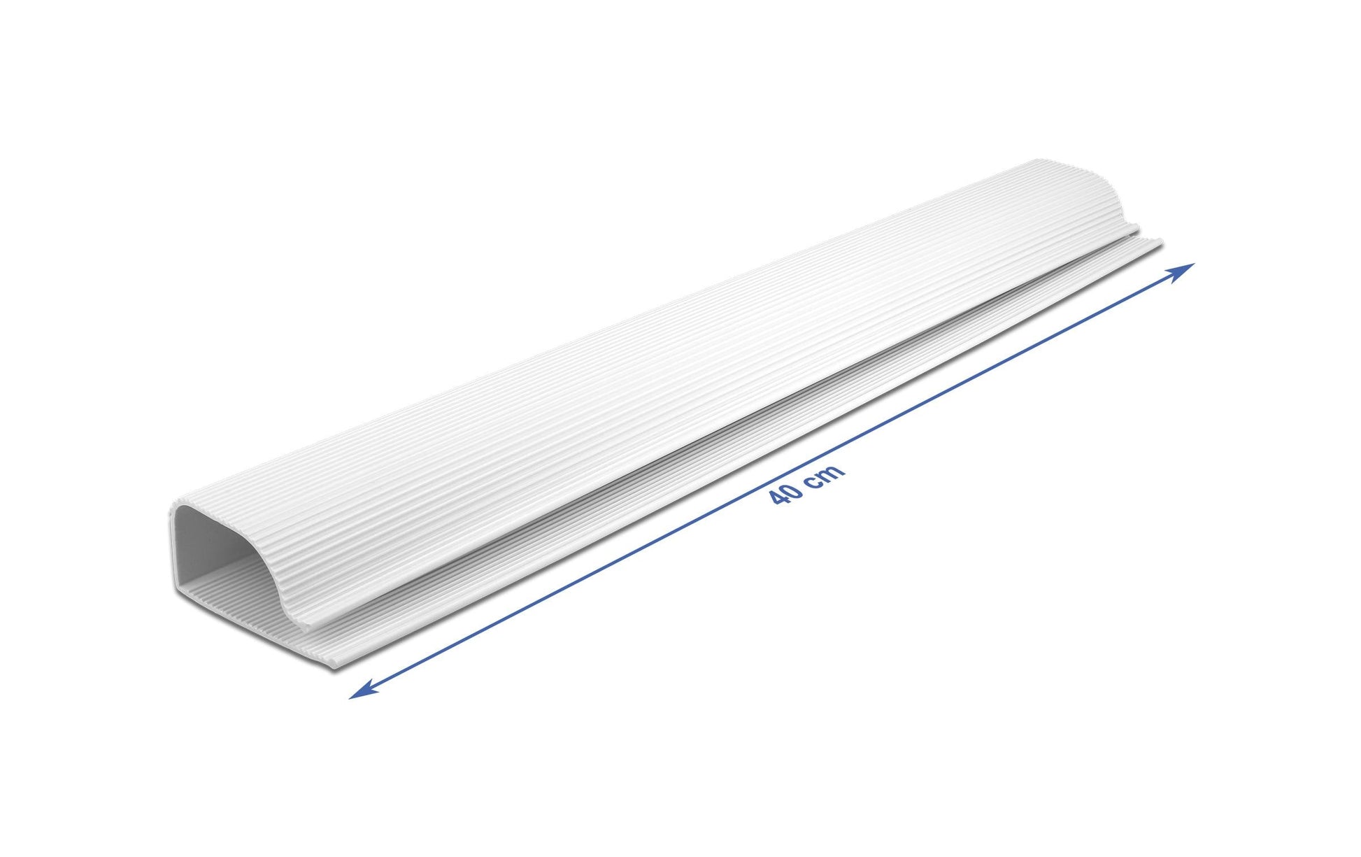 DeLOCK Untertisch-Kabelwanne – 400 × 63 × 28 mm – PVC – Weiss, 2 Stk.