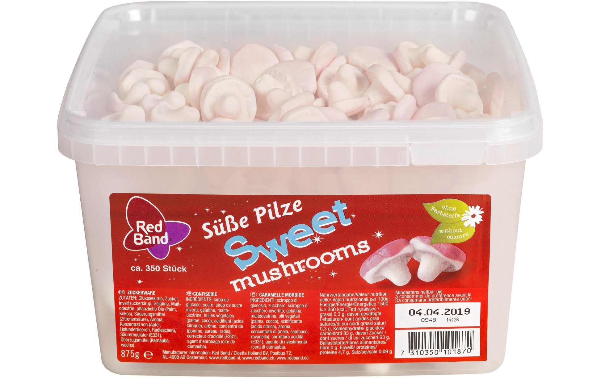 RedBand Süsse Pilze Gummibonbons – Erdbeere – 875 g