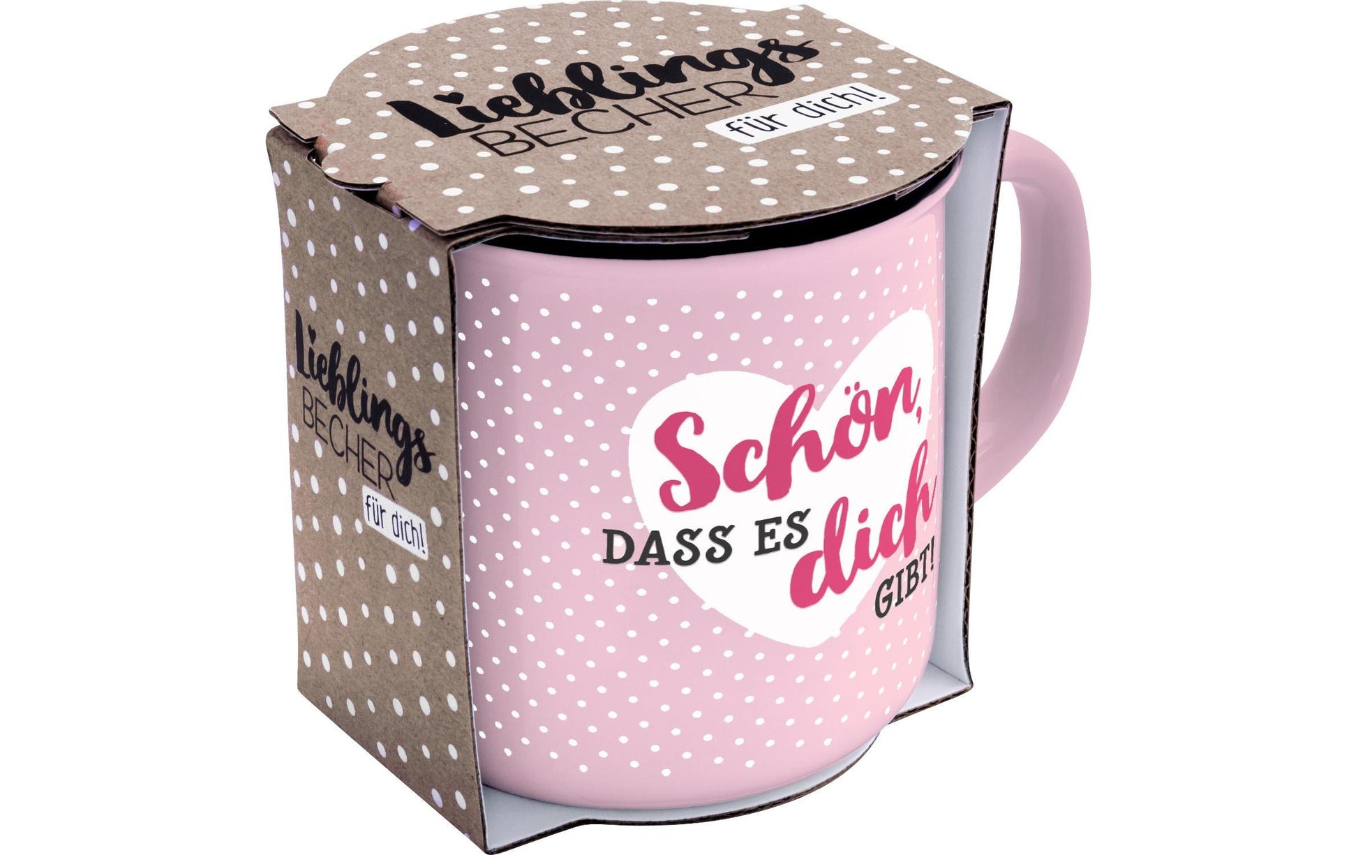 Sheepworld Tasse – 350 ml, Ø 9,0 cm, H 8,4 cm, Knochenporzellan, rosa, mit Henkel, spülmaschinenfest