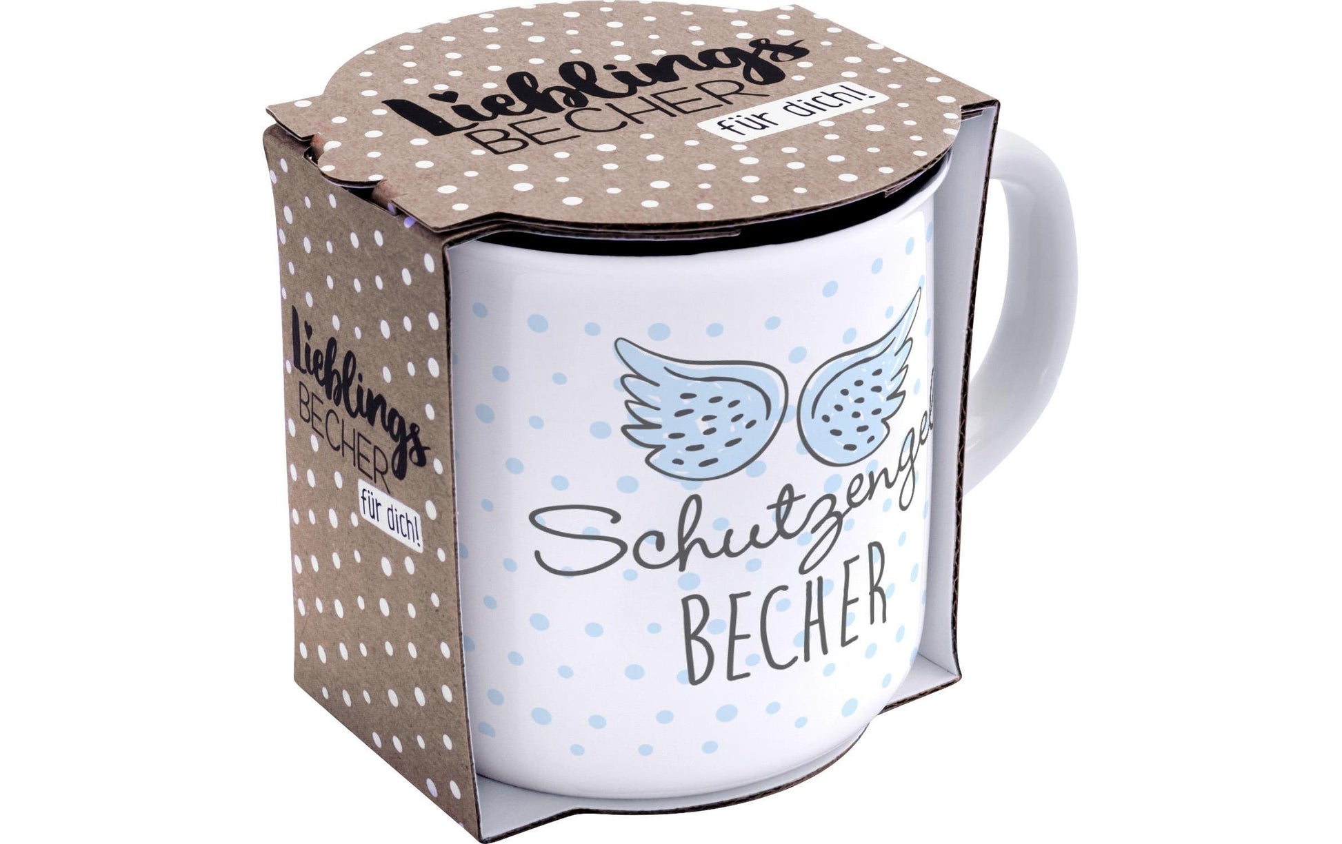 Sheepworld Becher Schutzengel – 350 ml, Ø 9 cm, Porzellan, Weiss, spülmaschinenfest, mikrowellengeeignet