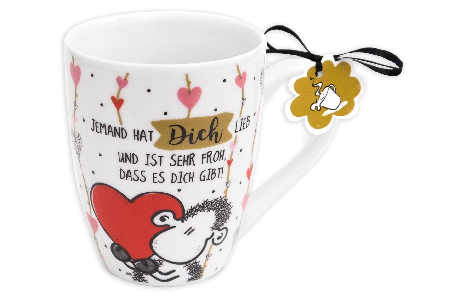 Sheepworld Tasse Jemand hat Dich lieb – 300 ml, Ø 8,4 cm, H 10,5 cm, Keramik, spülmaschinenfest