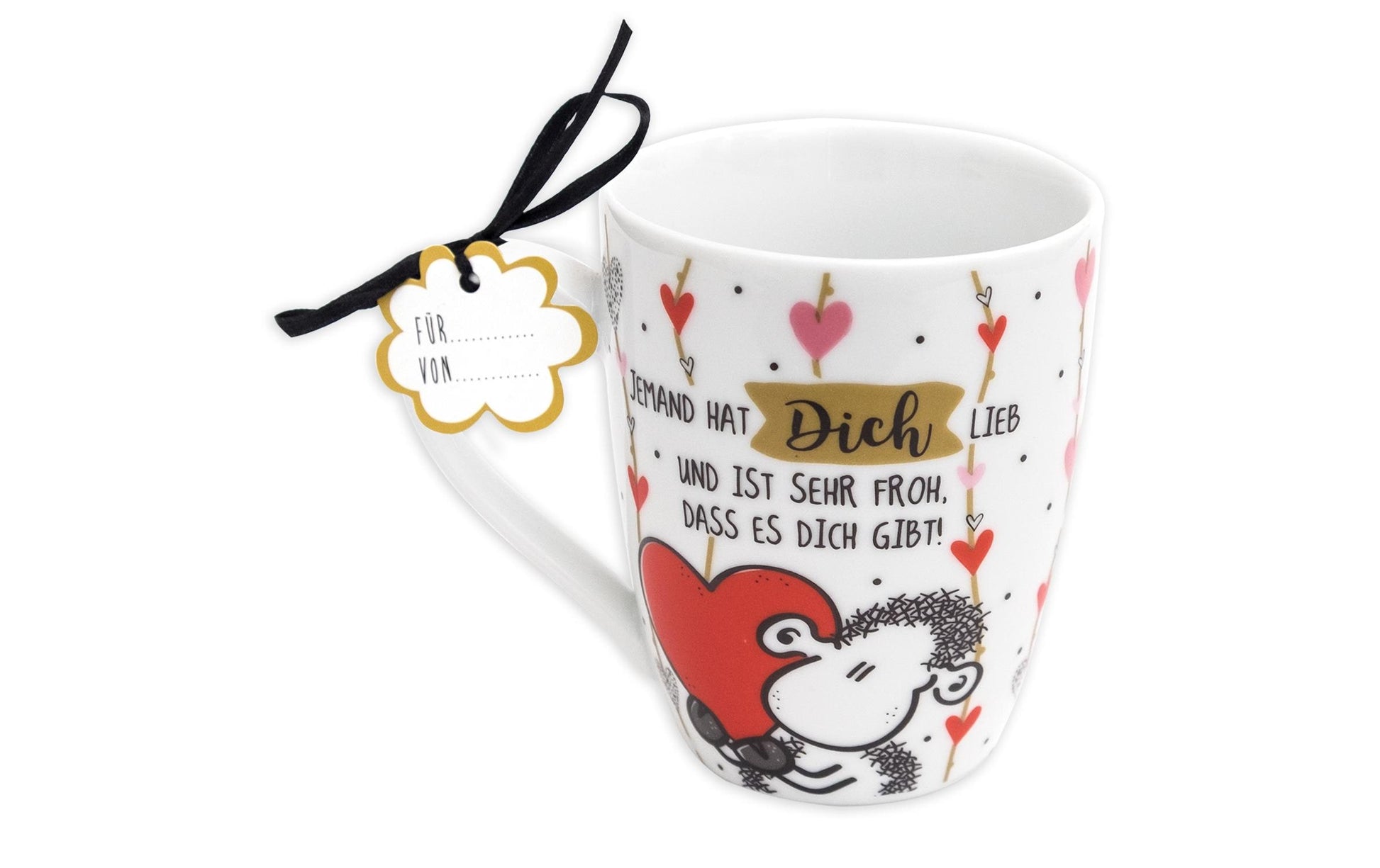 Sheepworld Tasse Jemand hat Dich lieb – 300 ml, Ø 8,4 cm, H 10,5 cm, Keramik, spülmaschinenfest