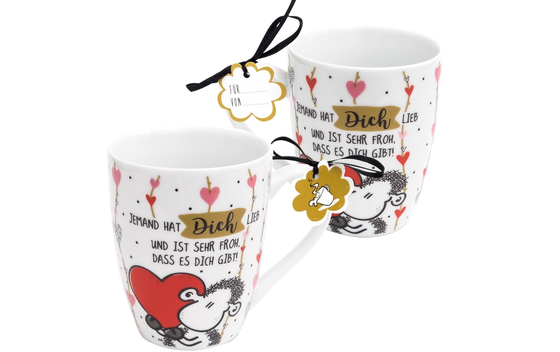 Sheepworld Tasse Jemand hat Dich lieb – 300 ml, Ø 8,4 cm, H 10,5 cm, Keramik, spülmaschinenfest