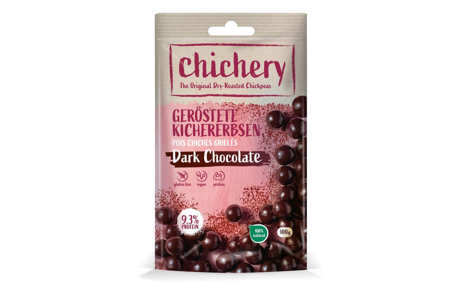 Chichery Kichererbsen – dunkle Schokolade, glutenfrei – 100 g