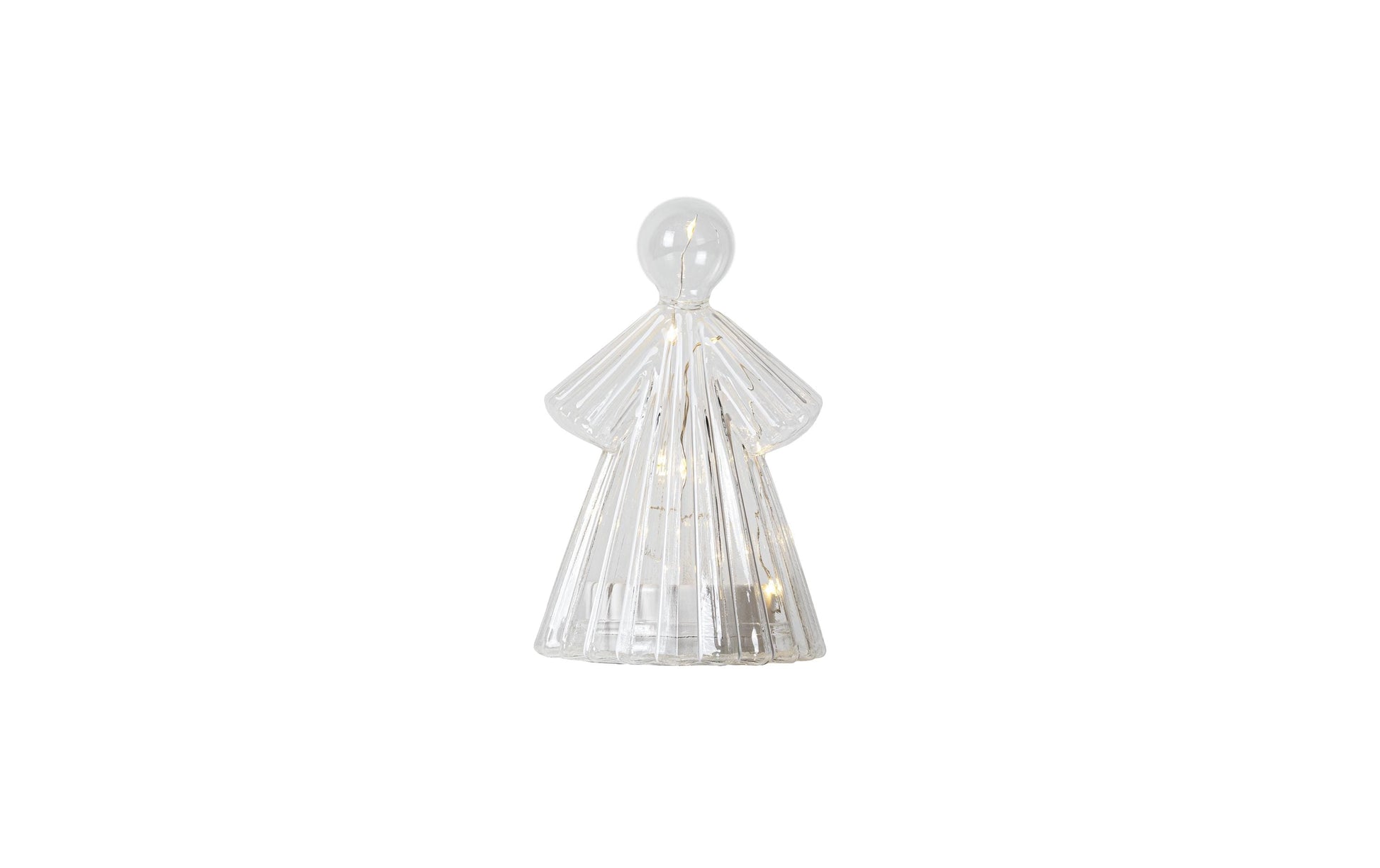 Sirius Home Dekorationsfigur – mit 10 LEDs, Ø 9,5 × 15 cm – Glas, weiss