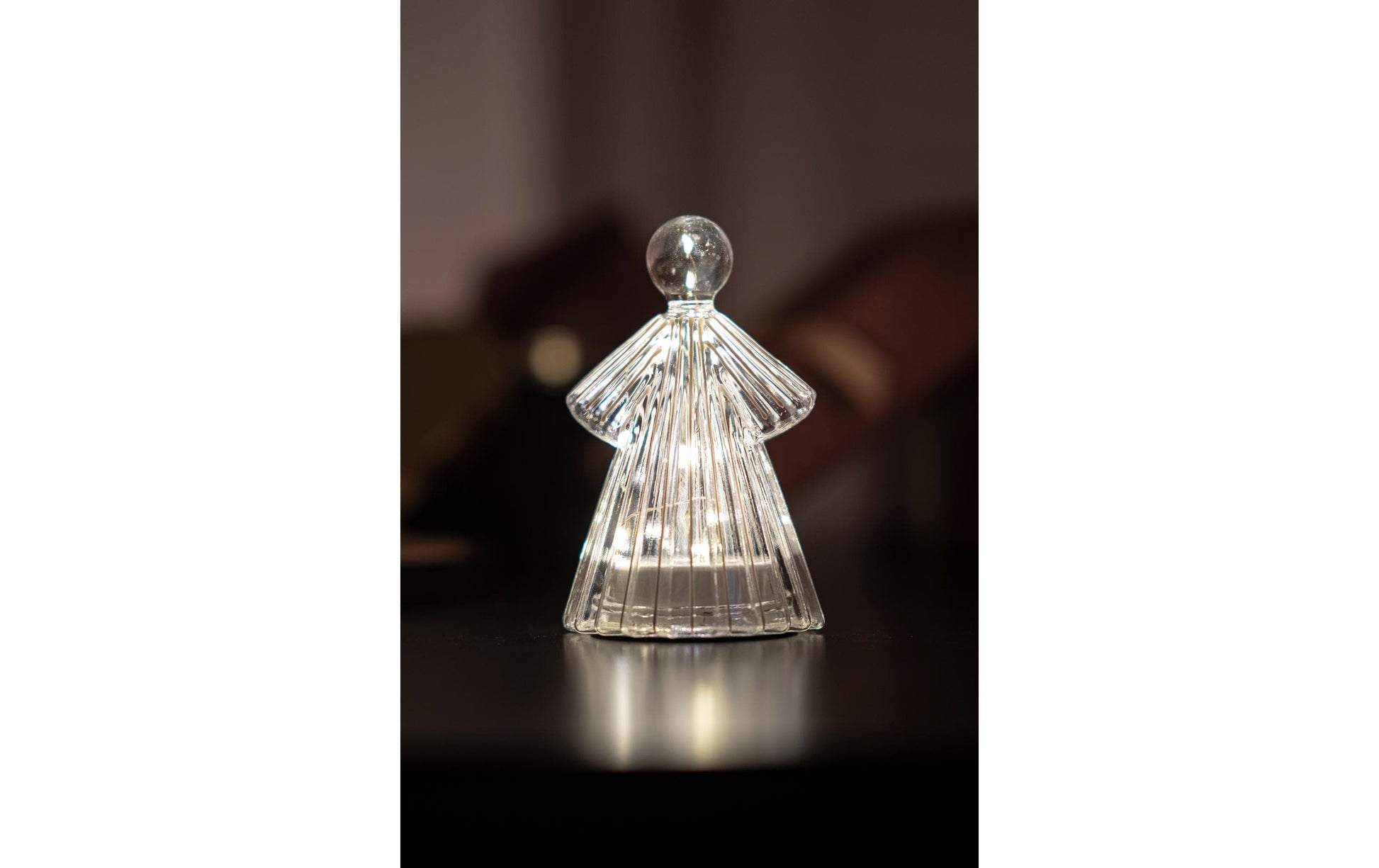 Sirius Home Dekorationsfigur – mit 10 LEDs, Ø 9,5 × 15 cm – Glas, weiss