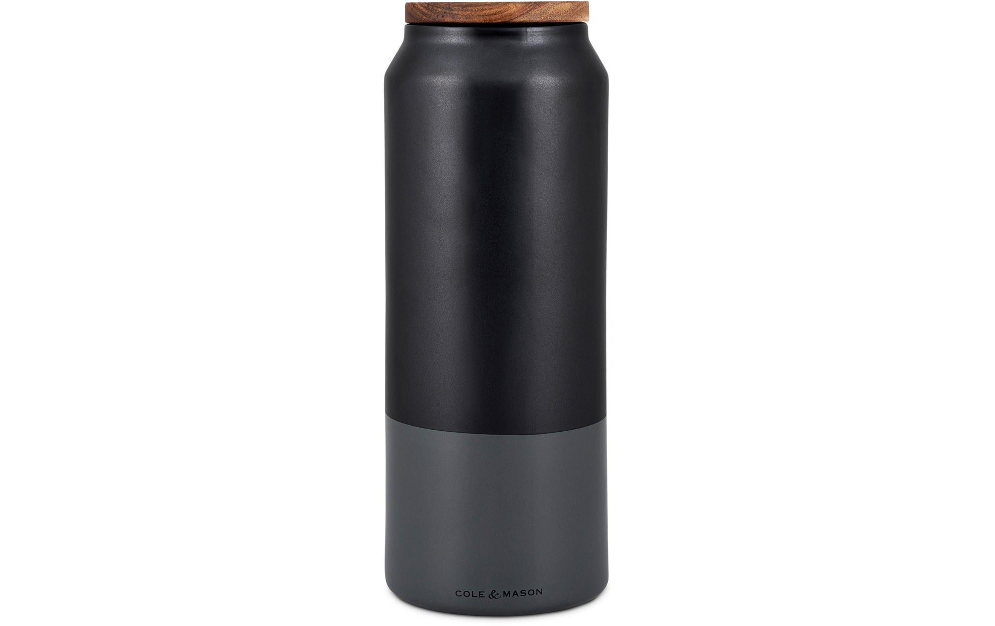 Cole & Mason Hinxton – Vorratsdose 2,2 l, Ø 11 × 12 cm, Keramik/Akazie, Schwarz, Luftdicht