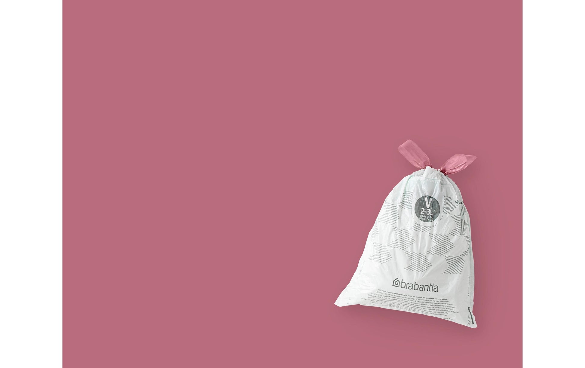Brabantia Kehrichtsack für PerfectFit – 3 l, mit Zugband, HDPE, weiss, 235 × 290 mm, 20 Stk