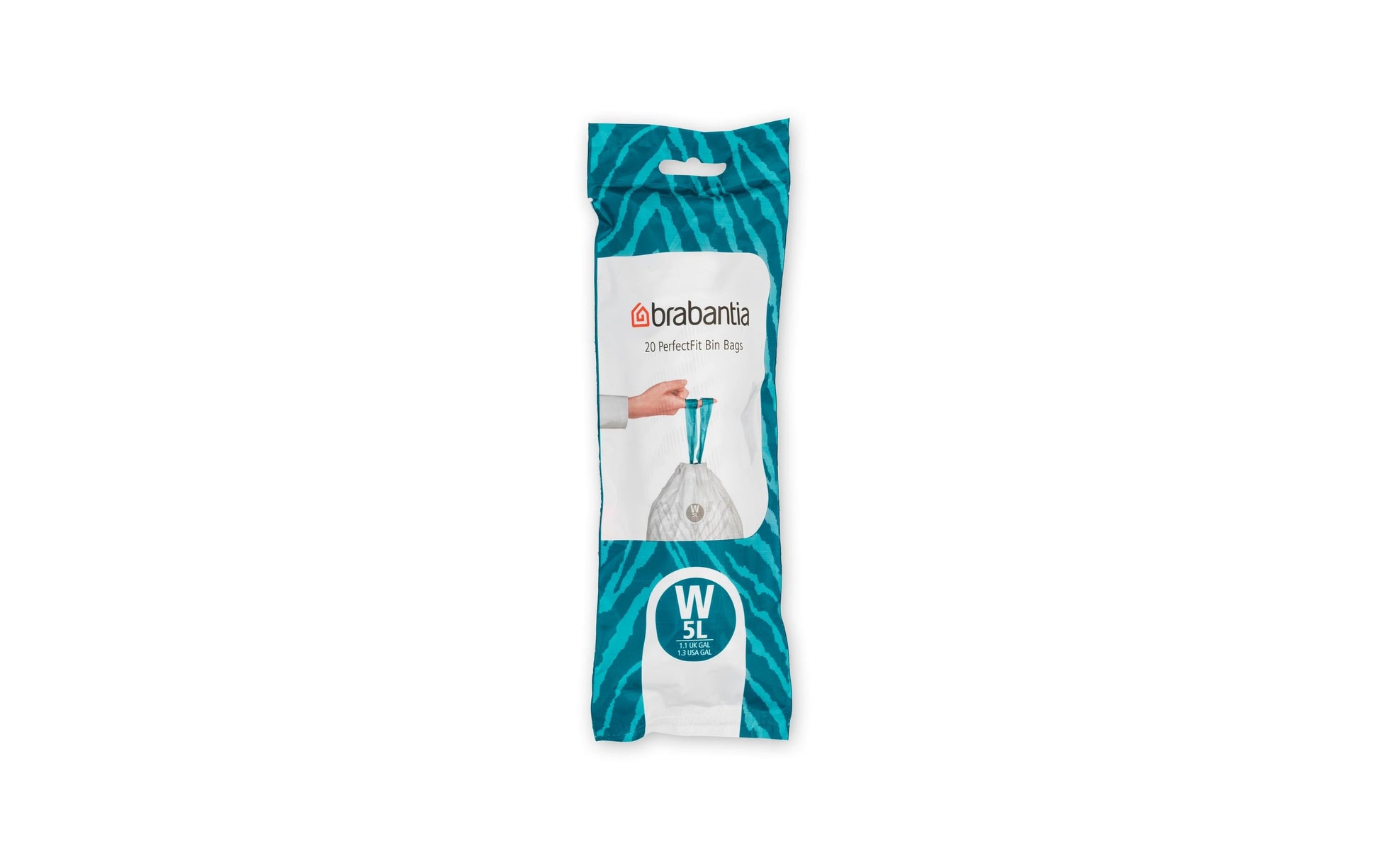 Brabantia Kehrichtsack PerfectFit für NewIcon 5 Liter – 5 l, mit Zugband, HDPE, weiss, 295 × 340 mm, 20 Stk