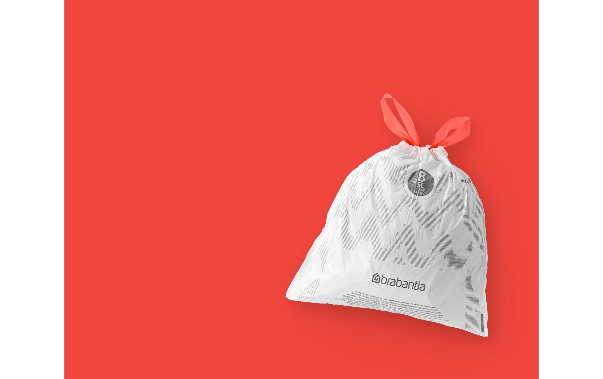 Brabantia Kehrichtsack PerfectFit für Abfallbehälter – 5 l, mit Zugband, PE, weiss, 330 × 340 × 1 mm, 20 Stk