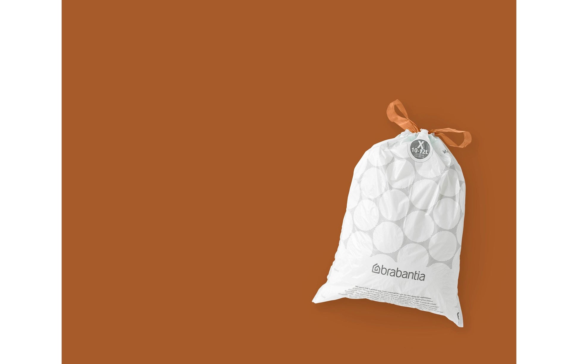 Brabantia Kehrichtsack PerfectFit – 12 l, mit Zugband, HDPE, weiss, 355 × 490 mm, 20 Stk