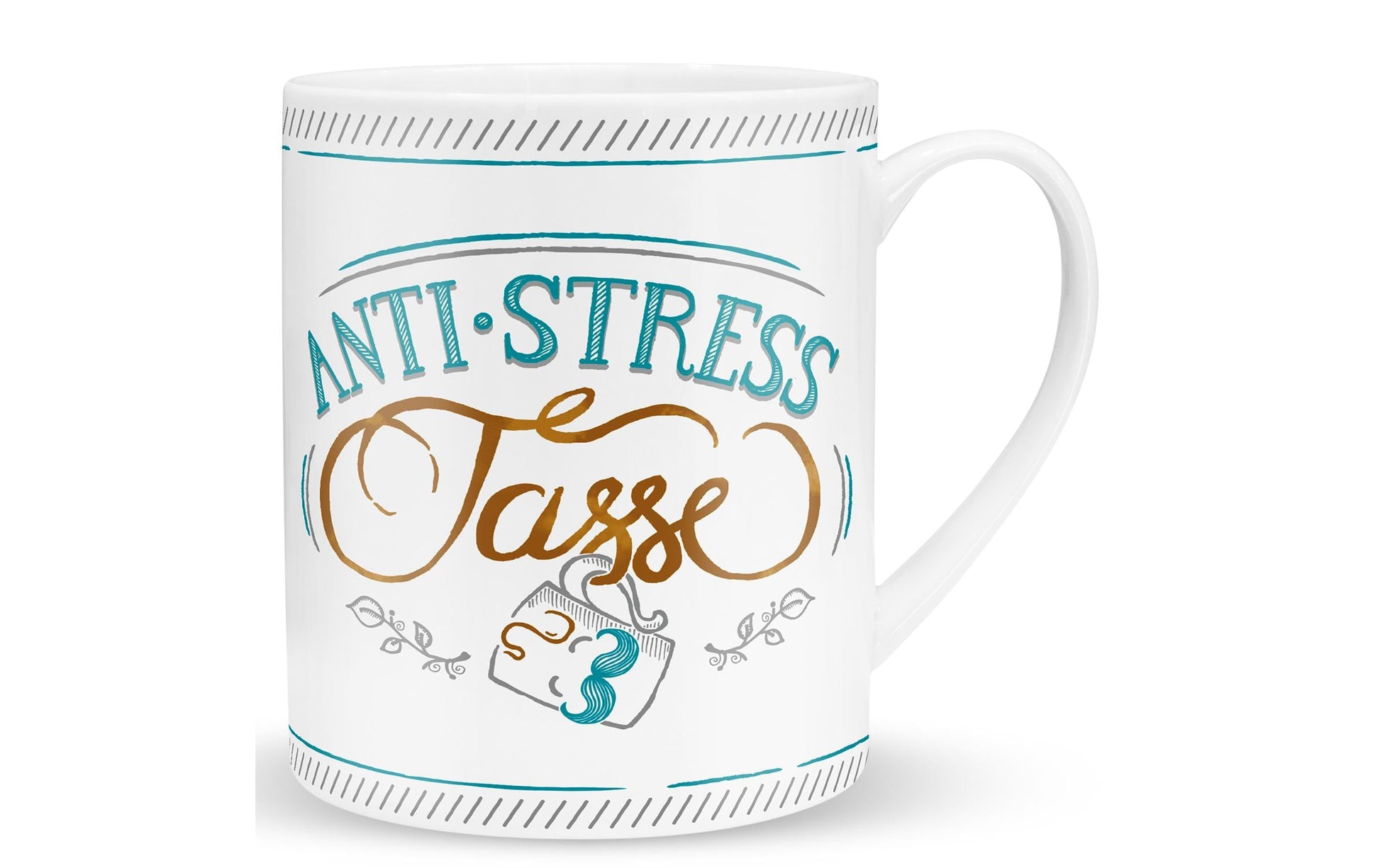 Sheepworld Anti-Stress Tasse – 600 ml, Ø 9,5 cm, Keramik, Weiss, spülmaschinenfest