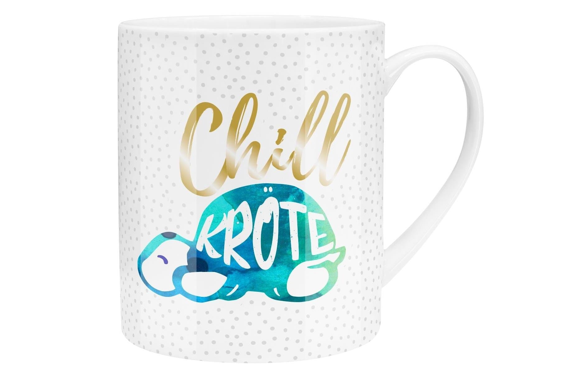 Sheepworld Tasse Chillkröte – 600 ml, Ø 9,5 cm, H 11,5 cm, Keramik, Weiss, spülmaschinenfest