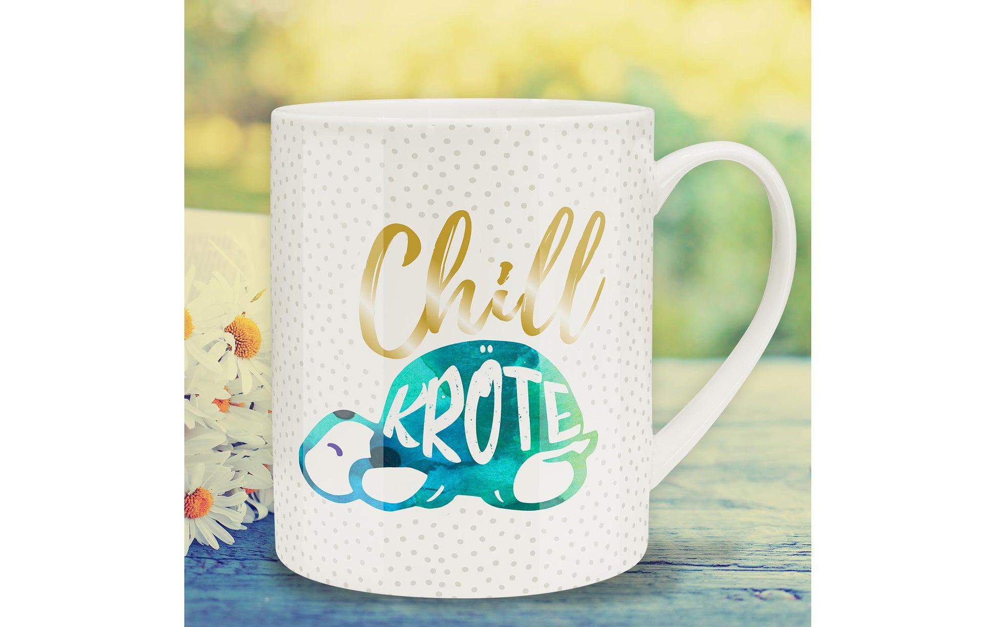Sheepworld Tasse Chillkröte – 600 ml, Ø 9,5 cm, H 11,5 cm, Keramik, Weiss, spülmaschinenfest