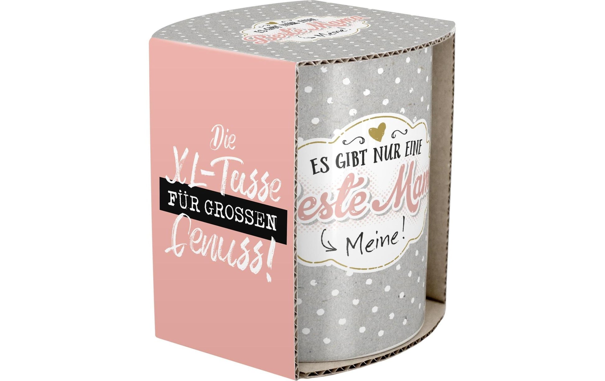 Sheepworld Tasse Beste Mama – 600 ml, Ø 9,5 cm, Porzellan, Hellgrau, spülmaschinenfest