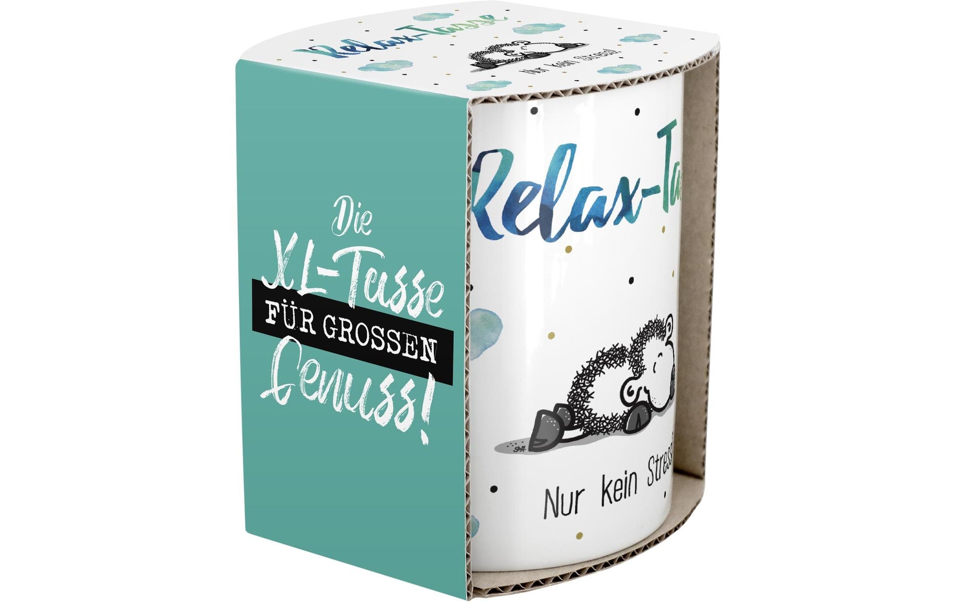 Sheepworld Tasse Relax – 600 ml, Ø 9,5 cm, H 11,5 cm, Porzellan, Weiss, spülmaschinenfest