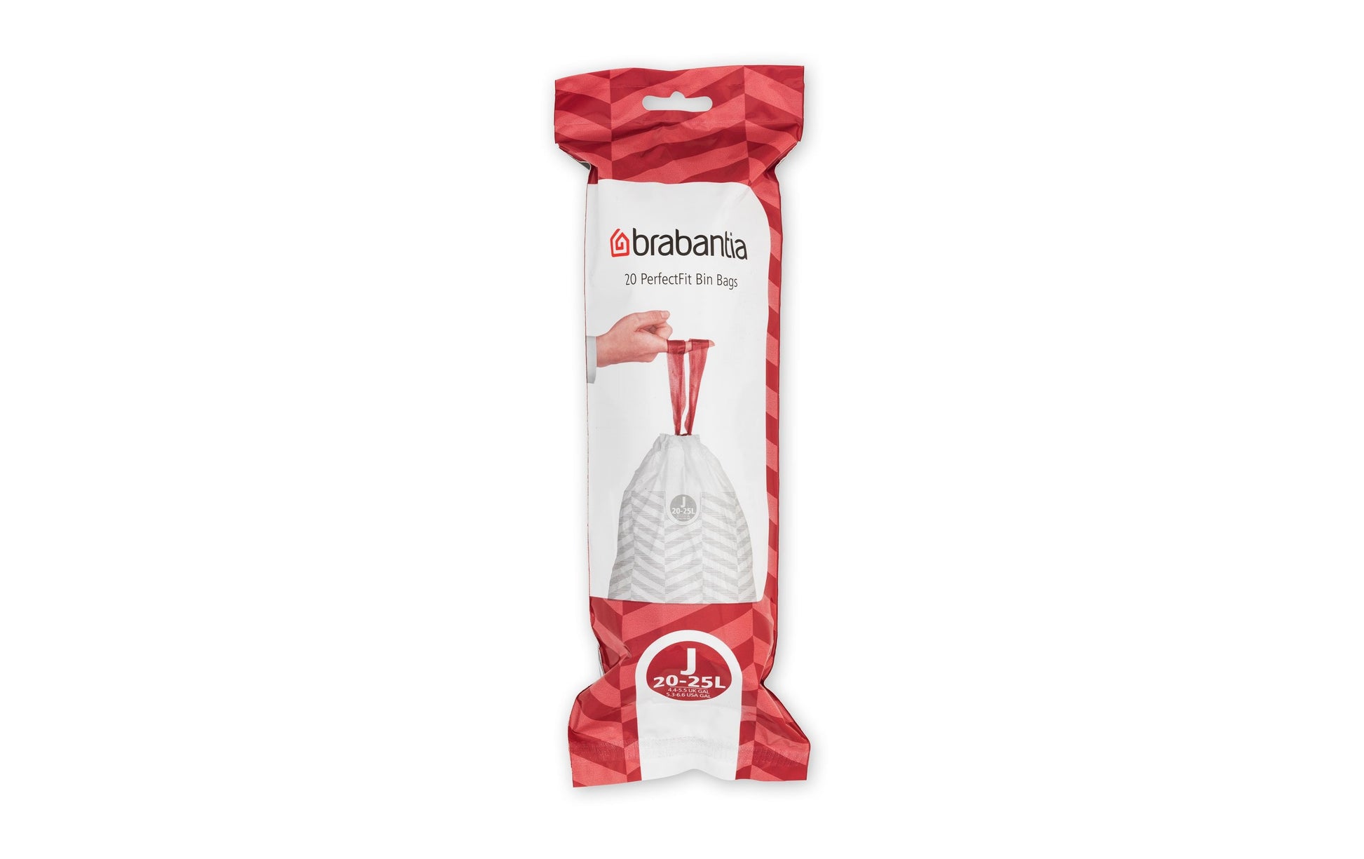 Brabantia Kehrichtsack PerfectFit – 23 l, mit Zugband, HDPE, weiss, 535 × 550 mm, 20 Stk