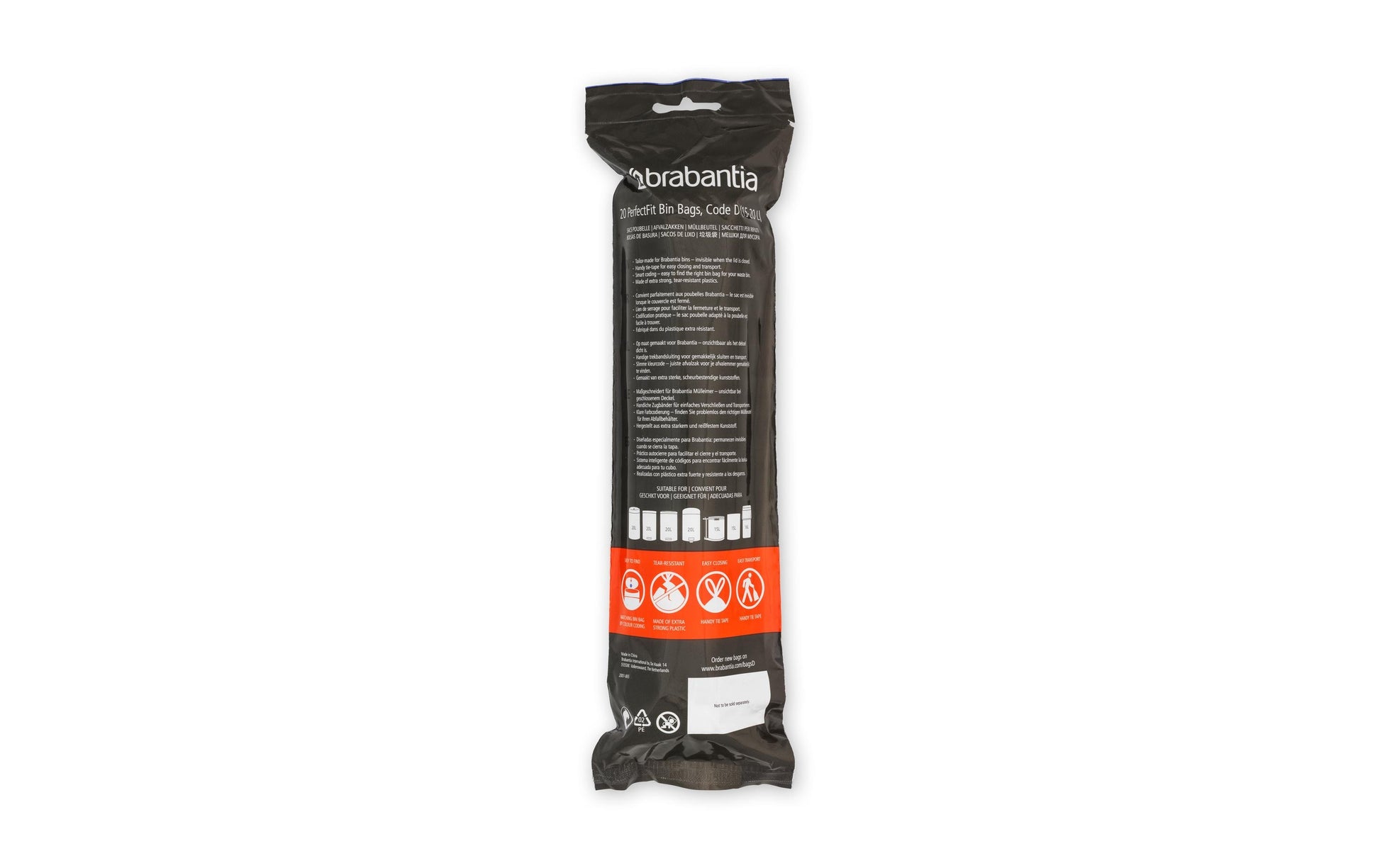 Brabantia Kehrichtsack für PerfectFit – 15 l, mit Zugband, PE, 240 Stk