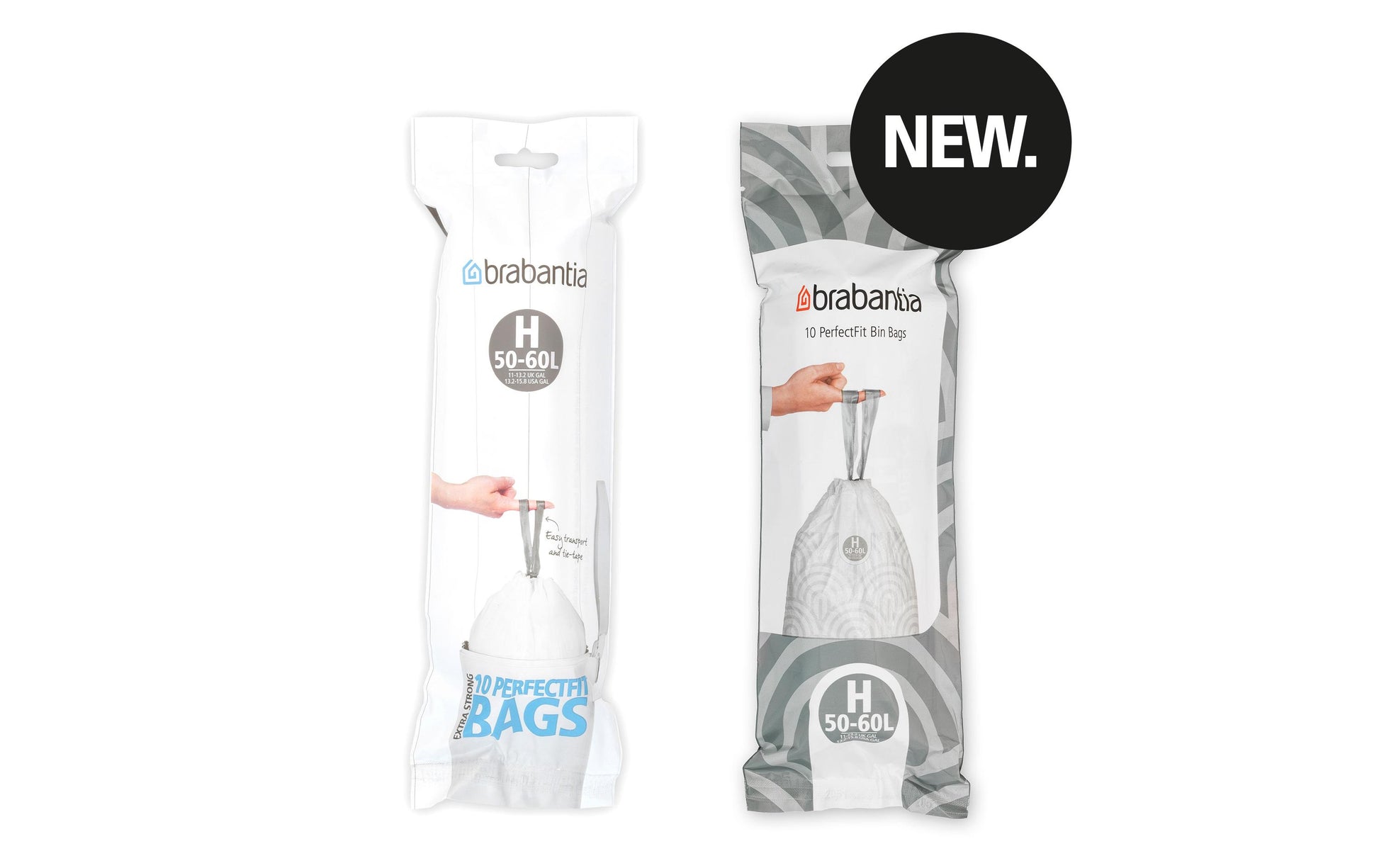 Brabantia Kehrichtsack für PerfectFit – 50 l, mit Zugband, PE, 120 Stk